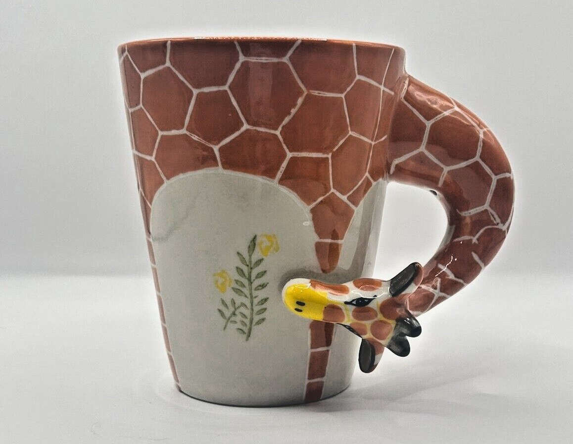HOMEE Giraffe Coffee Tea Mug 10 oz Ceramic Porcelain Painted African Animal Cup