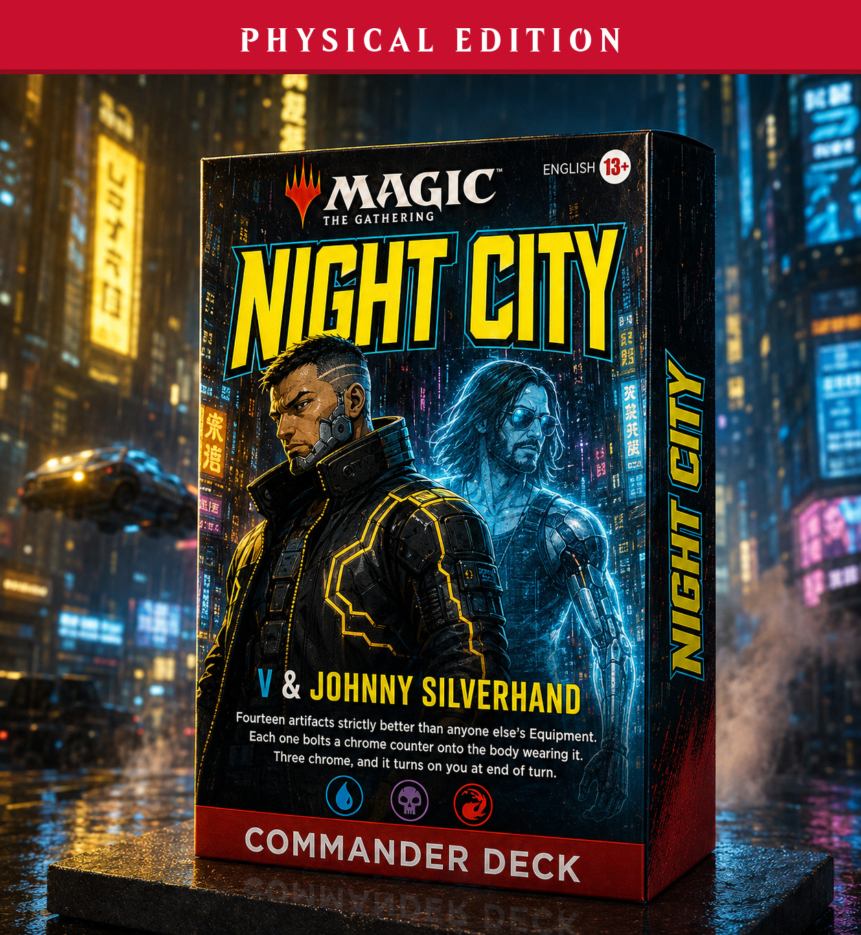 Cyberpunk 2077 - Night City, PRINTED 100 Card Commander Deck, MTG EDH