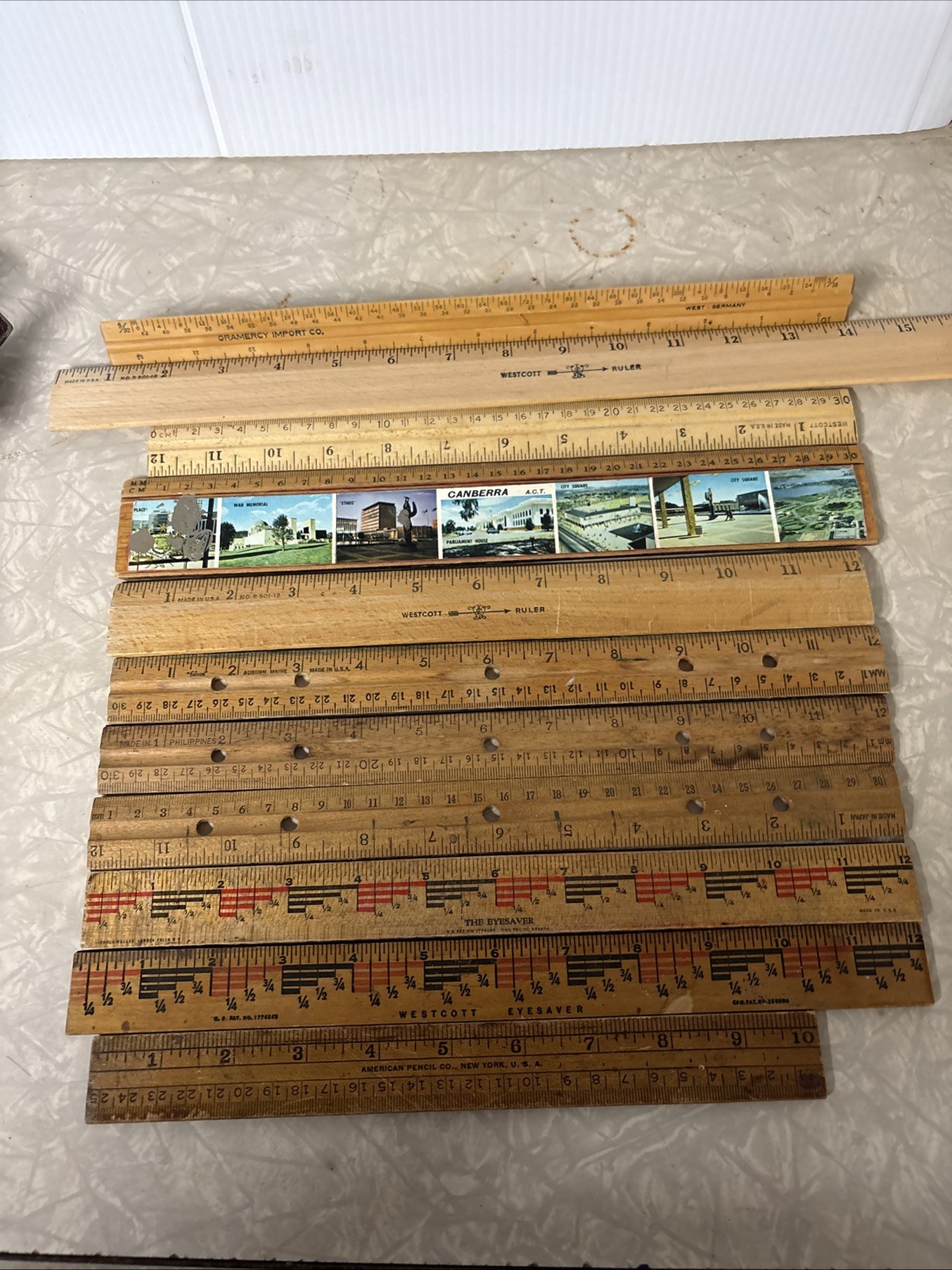 Lot of 11 Vintage Wooden Rulers Westcott, Gramercy, Falcon, American Pencil… Lot of 11 Vintage Wooden Rulers Westcott, Gramercy, Falcon, American Pencil…