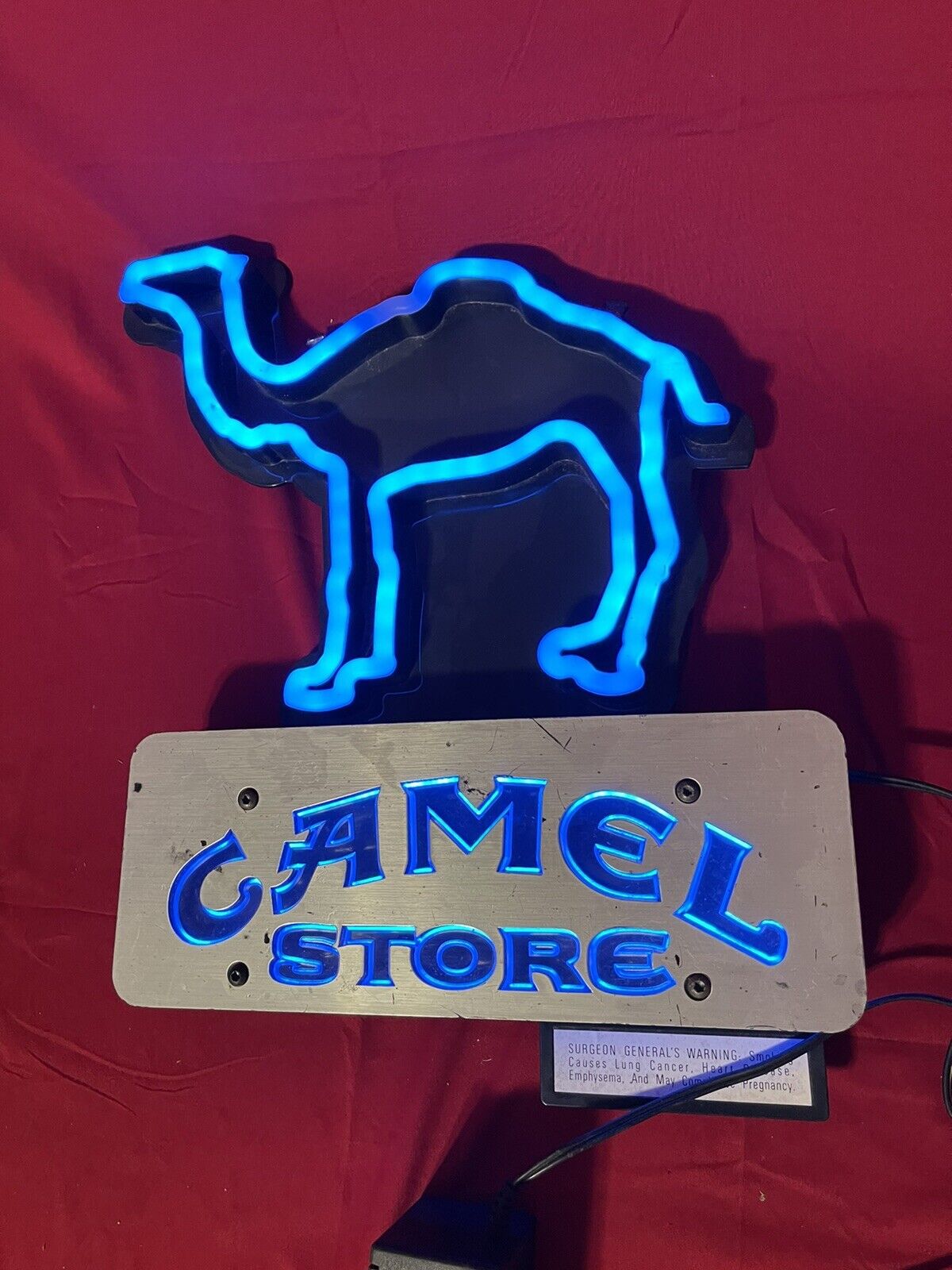 Vintage Camel Cigarettes Store Neon Blue Sign Tested And Working