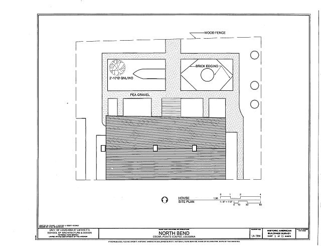Photo:North Bend Plantation Oscar LA House Site Plan 1980s HABS