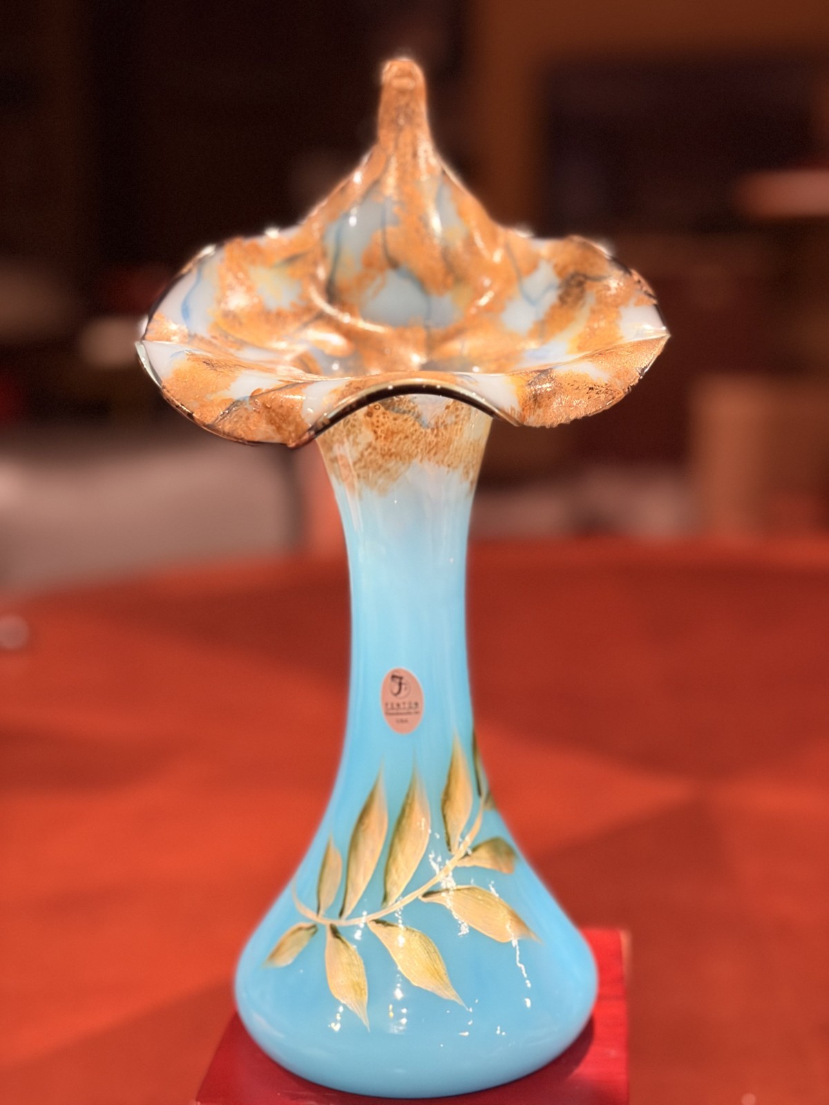 Ltd Ed #439 Fenton Sky Blue Tulip Gem Jack in Pulpit 2007 Showcase Exclusive