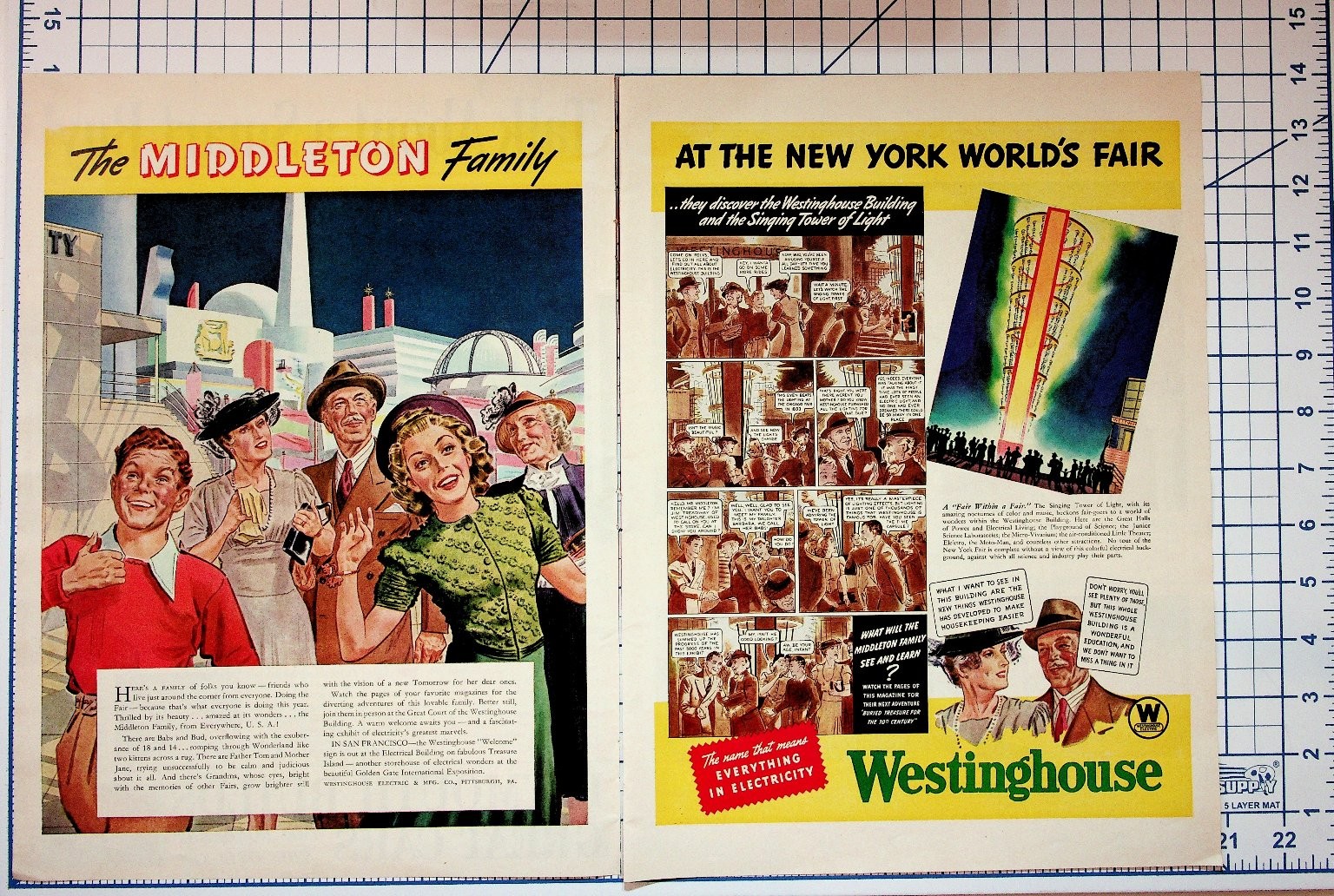 1939-1940 Westinghouse NYC World's Fair Middleton Family Magazine Ad 1939-1940 Westinghouse NYC World's Fair Middleton Family Magazine Ad