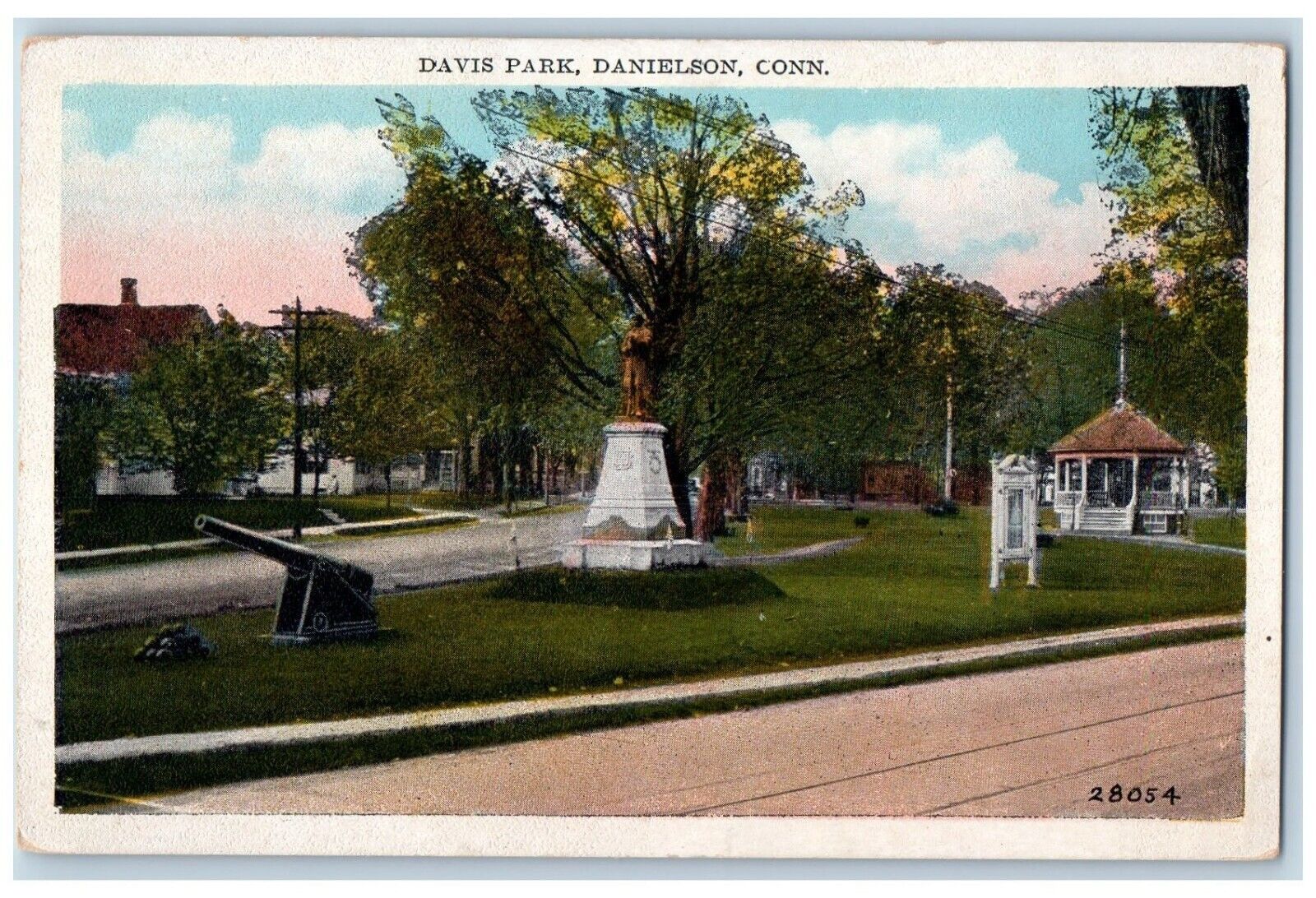 Danielson Connecticut CT Postcard Davis Park Exterior View c1930 Vintage Antique