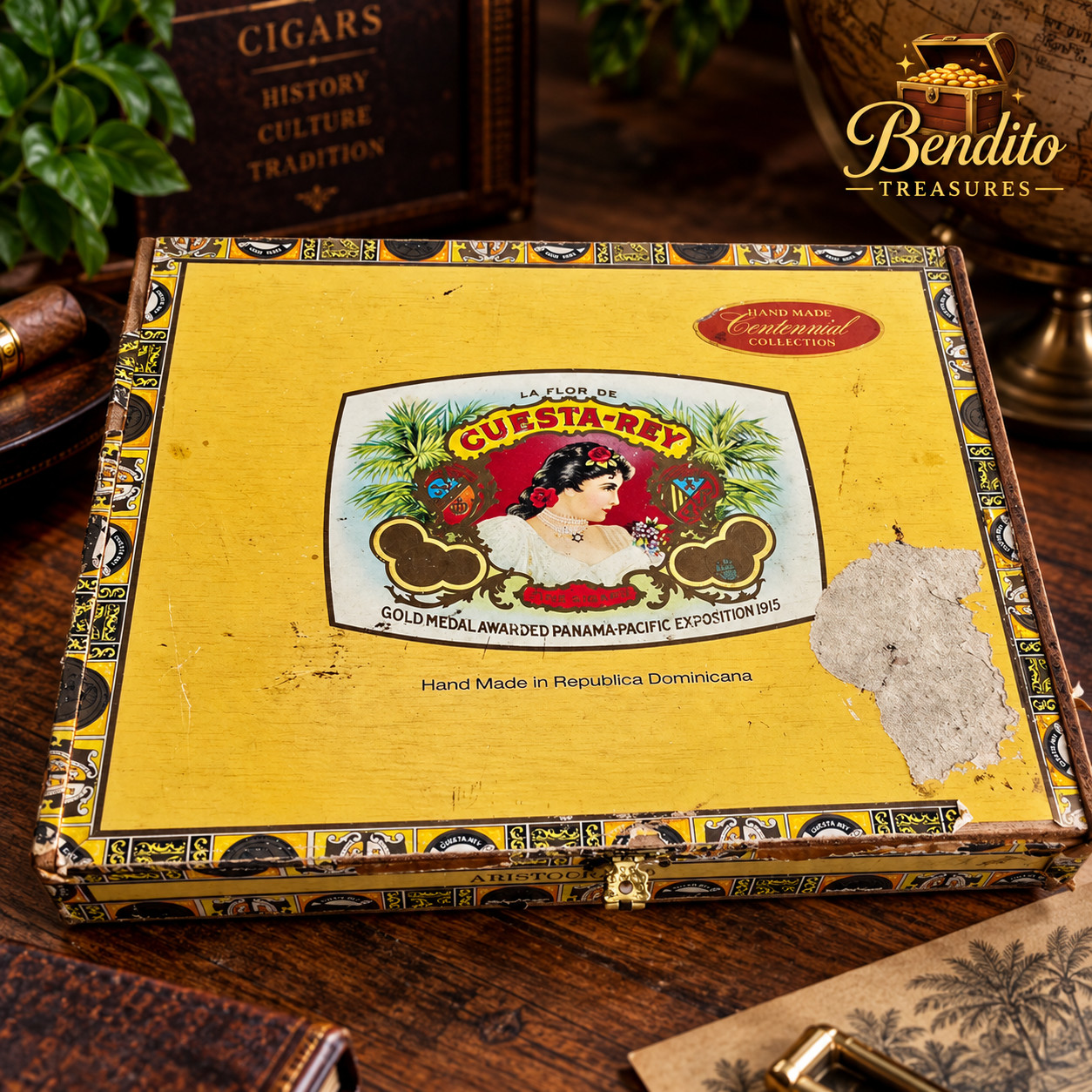 Cuesta-Rey Aristocrat Centenario Wooden Cigar Box Dominican Republic Empty