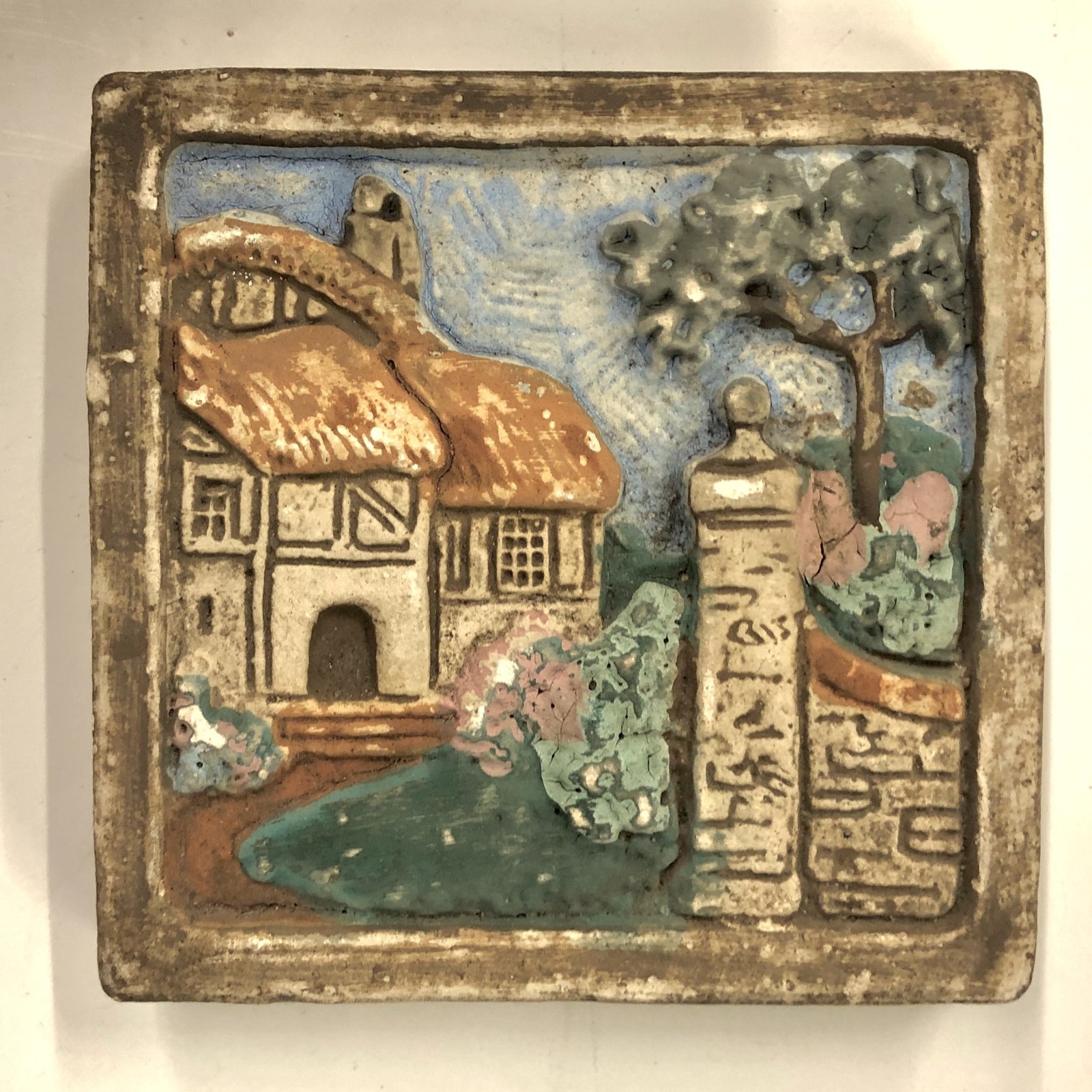 Claycraft Scenic English Cottage Tile Vintage