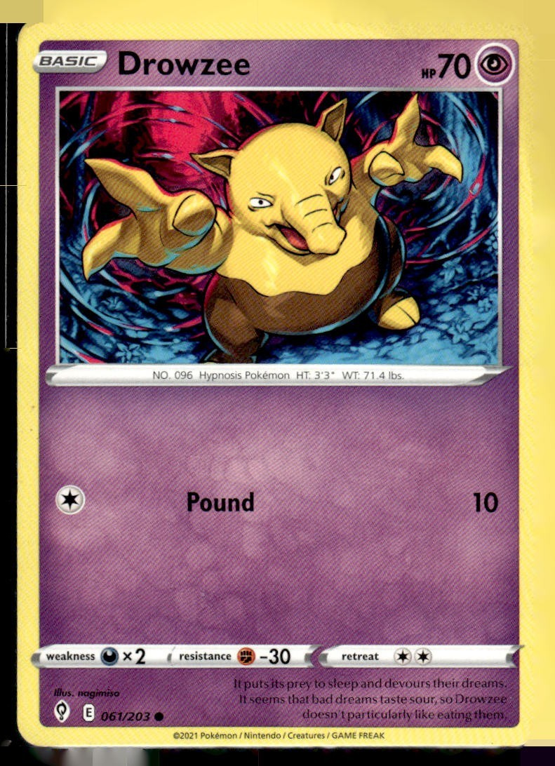 Pokémon TCG Pokémon Drowzee 061/203 SWSH Evolving Skies Set
