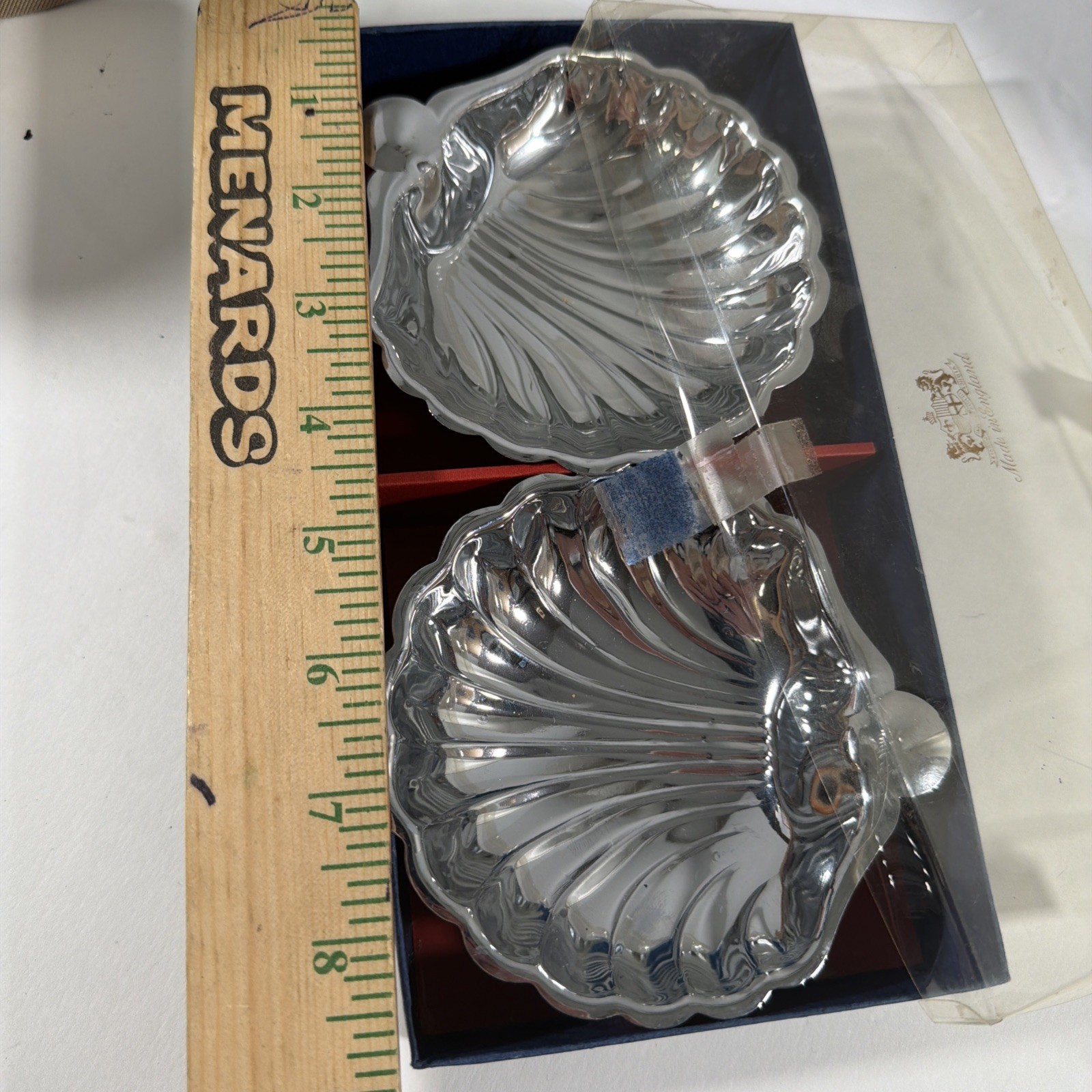 Vintage England Silversmiths 4.75 Clam Shell Shaped Candy Nut Dish Set Of 2