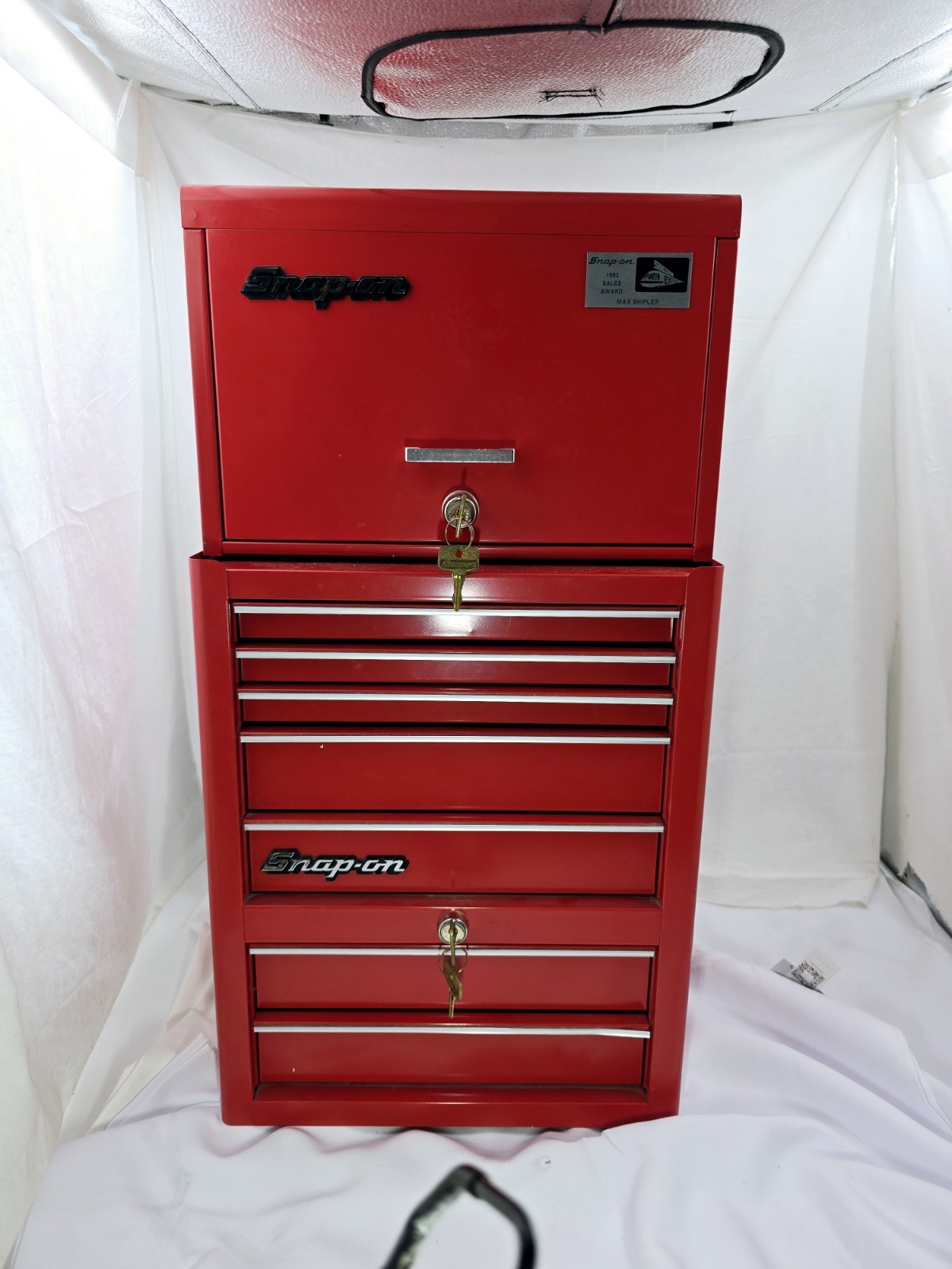 Snap On Tools USA Ultra Rare 2pc Dealer Sales Award Mini Tool Box 1:2 1983