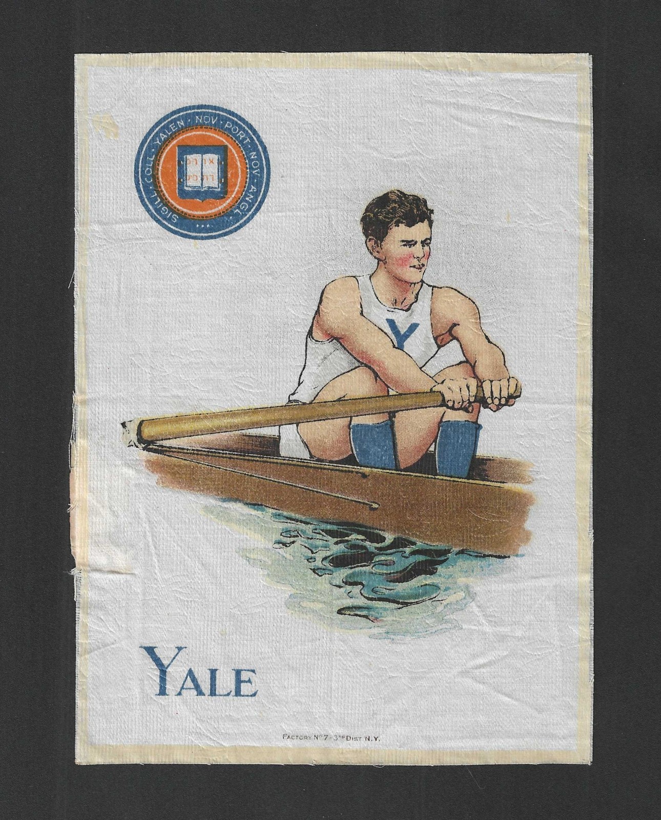 c1910s S21 Tobacco Silk - Large Athlete College Seal - Yale University - Rowing