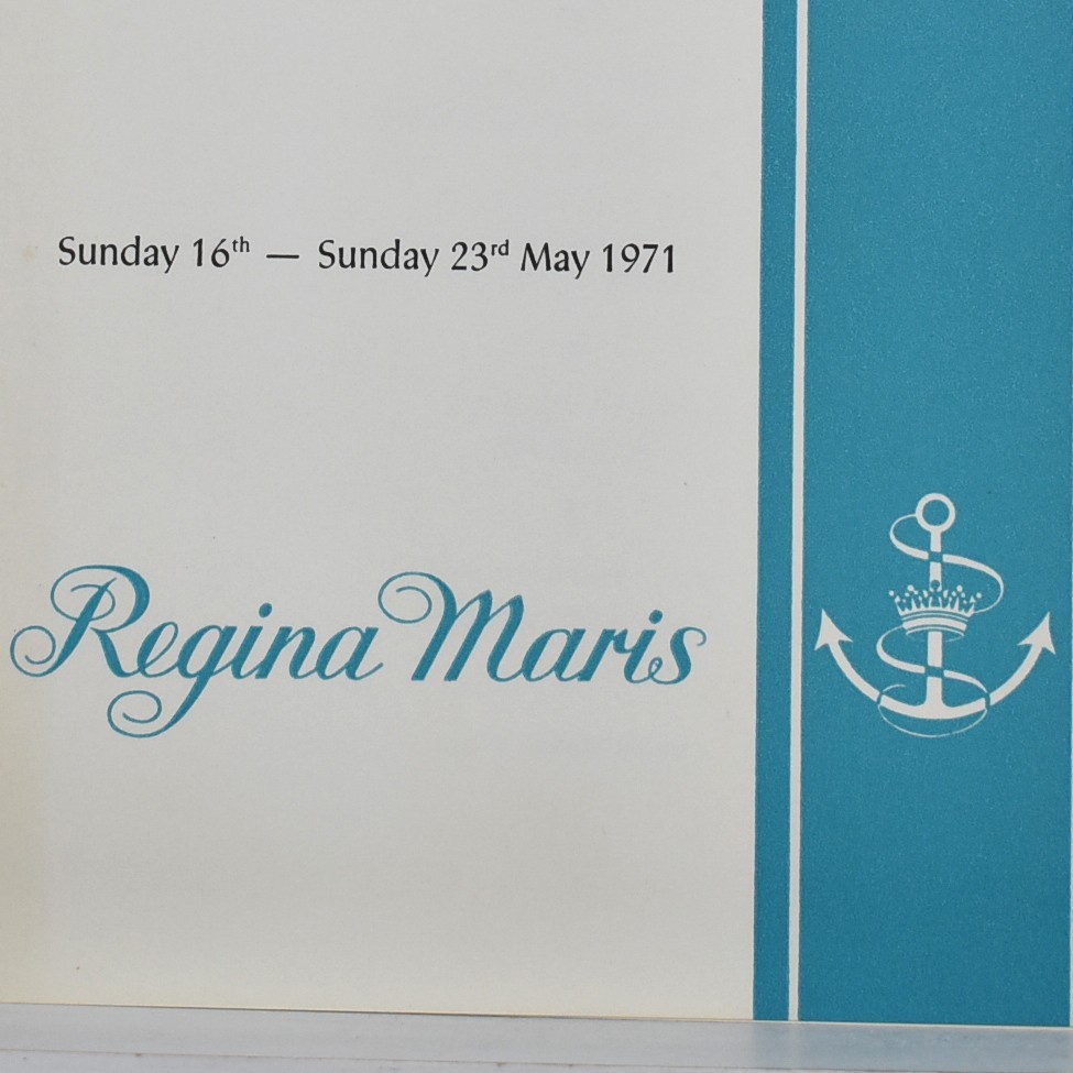 1971 Regina Maris Gardens Castle Cruise Restaurant Menu Scotland National Trust