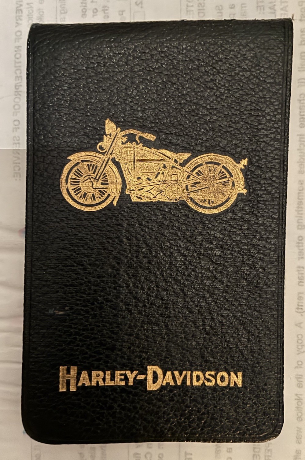 Vintage / Antique 1920s Harley Davidson Motorcycle Leather Pocket Notebook