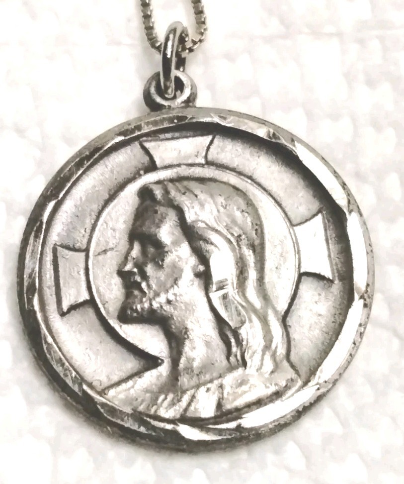 I Am An Episcopalian Sterling Silver Jesus Medal Medallion  & 18\