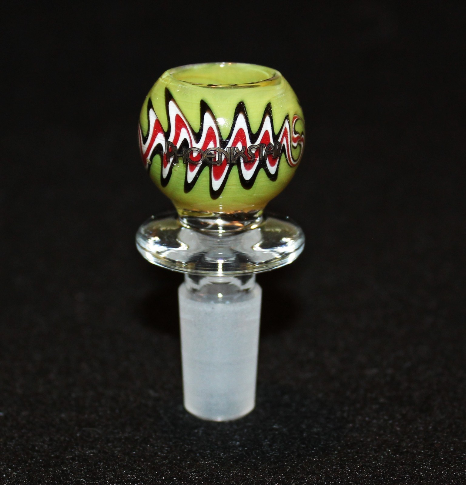 14mm ATOMIC LIME Slide Bowl Tobacco w/built-in screen Glass Slide 14 mm