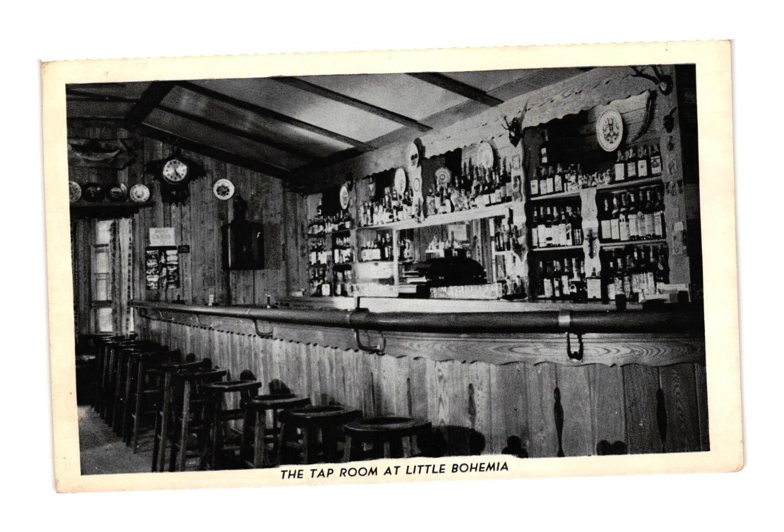 Vintage Little Bohemia Tap Room Bar Manitowish WI Dillinger Hideout Postcard Vintage Little Bohemia Tap Room Bar Manitowish WI Dillinger Hideout Postcard