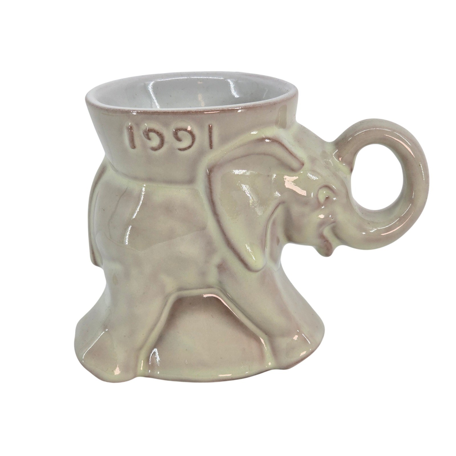 Frankoma 1991 GOP Elephant Mug Vintage Republican Political Pottery Glazed