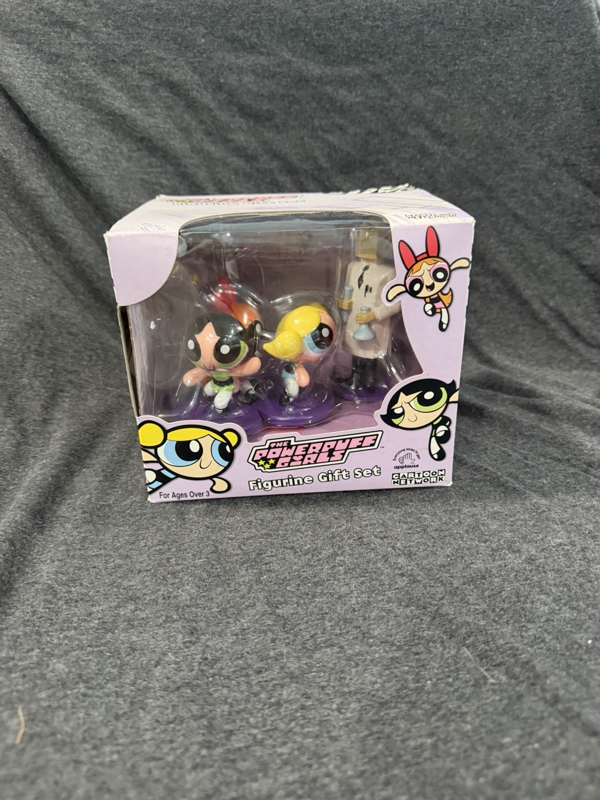 Powerpuff Girls And Professor Figurine Gift Set Applause Cartoon Network Vintage