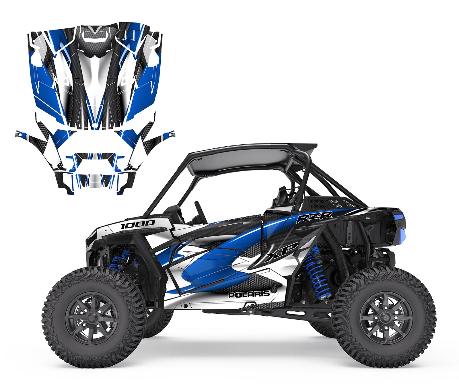 2019 2023 Polaris RZR 1000 XP or TURBO S graphics decal wrap kit 24 mil #1534