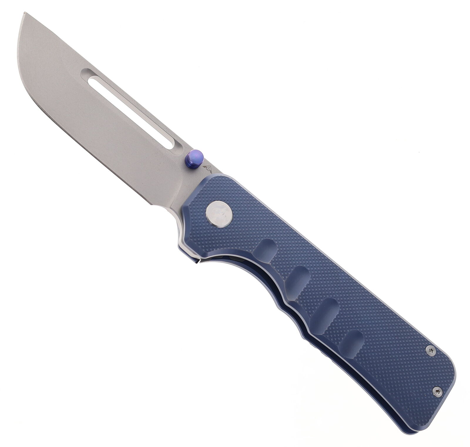 Miguron Ameight Folding Knife Blue Titanium Handle S90V Plain Edge SW AM8-004WBU