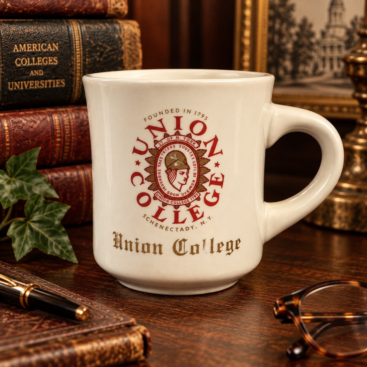 Vintage Union College Mug Schenectady NY Ceramic Alumni College Seal Academia