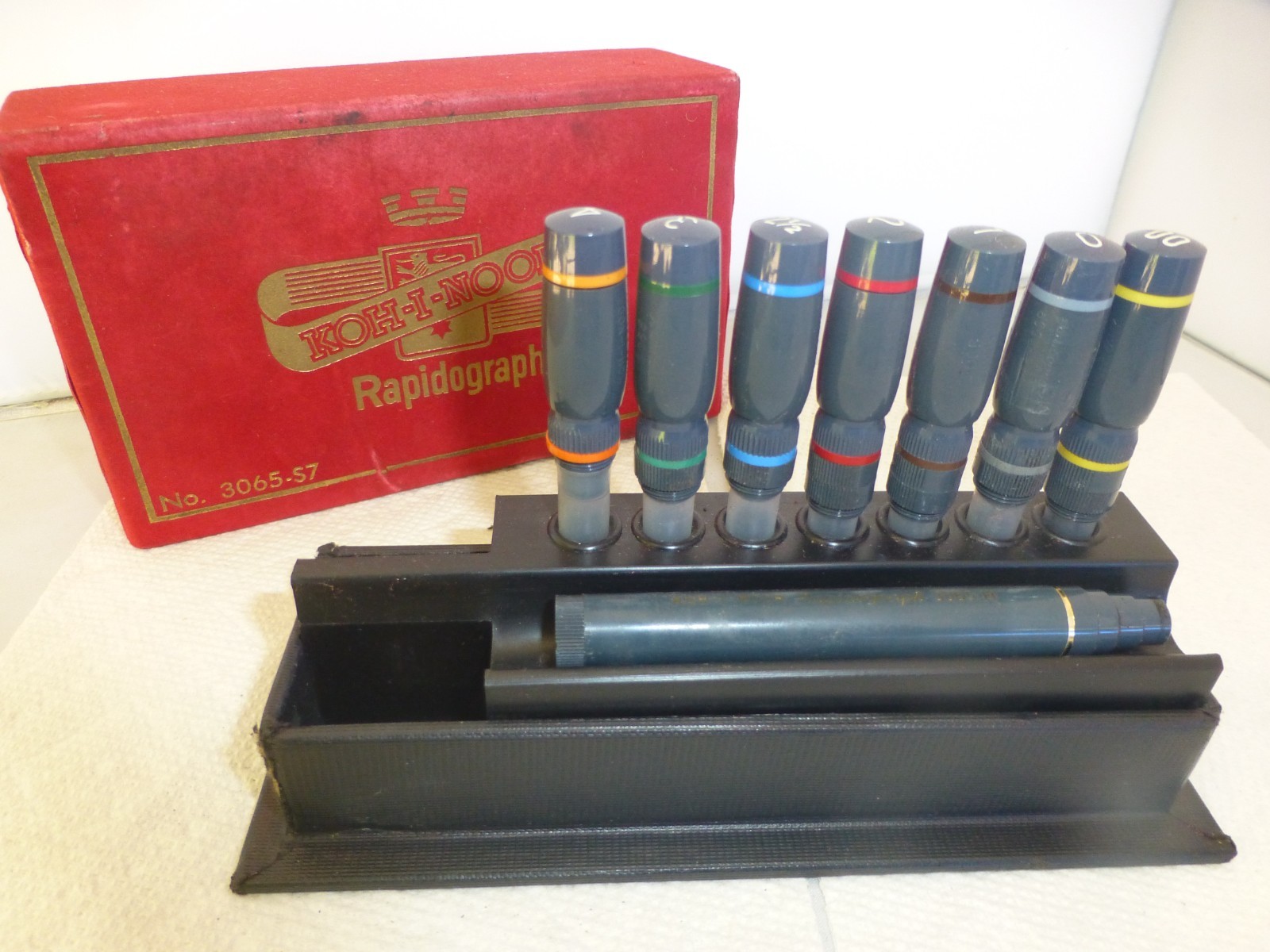 Vintage KOH-I NOOR Rapidograph Pen Set No. 3065-S7 No INK