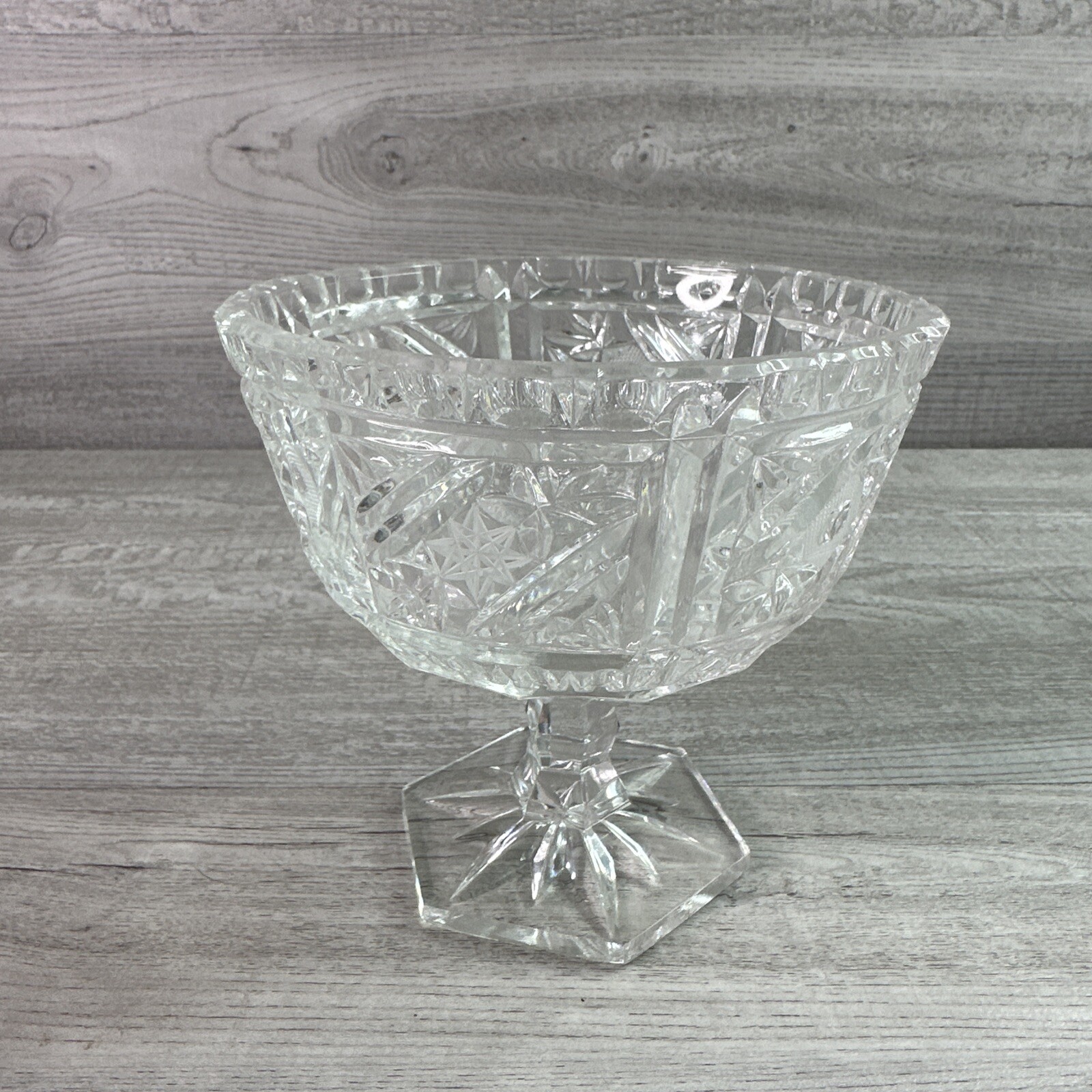 Vintage Crystal Pedestal Candy Dish Bowl Home Decor Serving Dish