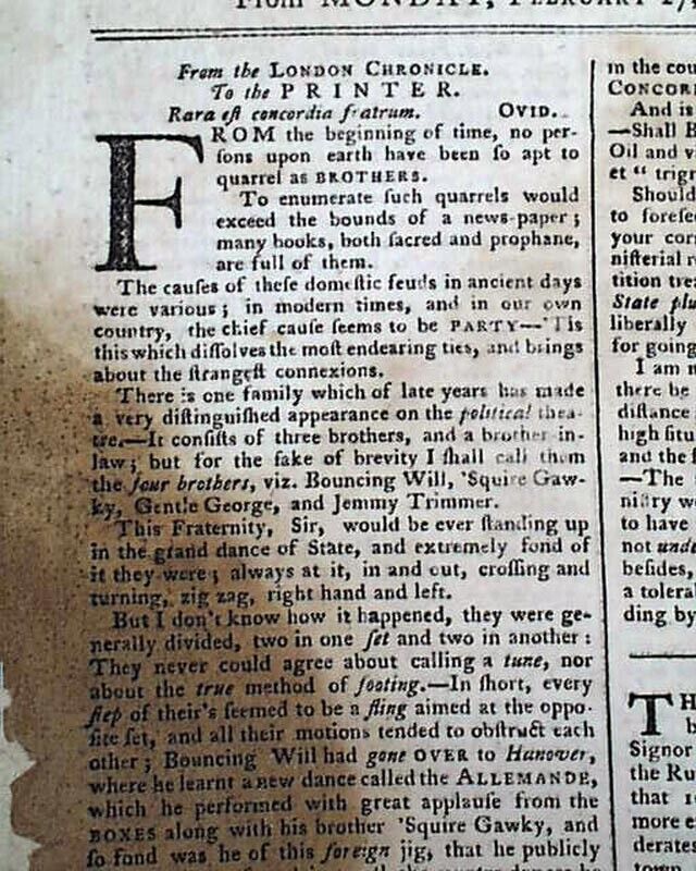 1769 Yankee Doodle Song - Pre Revolutionary War Tensions Imports old Newspaper