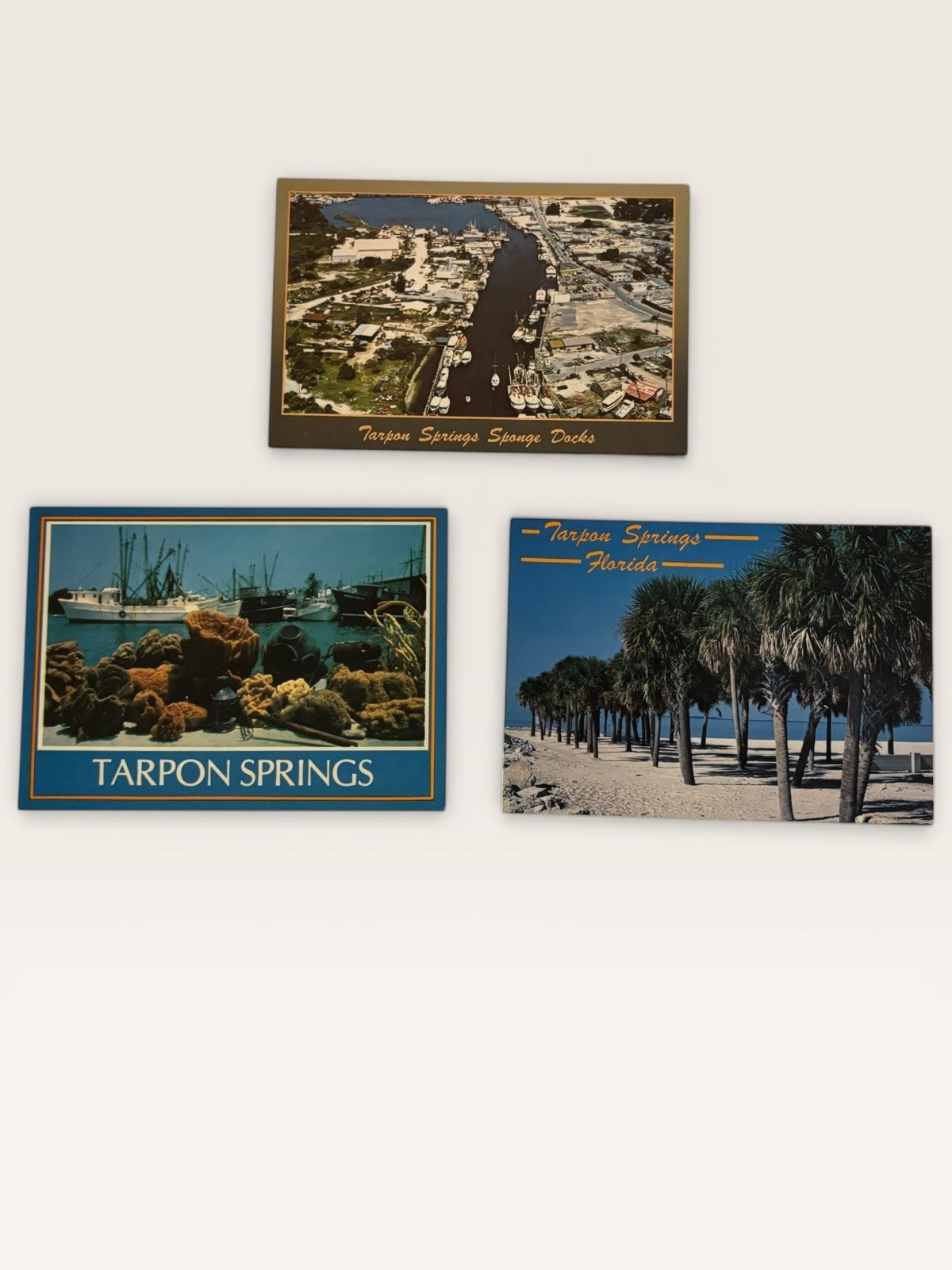 Vintage RPPC Tarpon Springs Lot of 3 Florida Postcard Unposted 