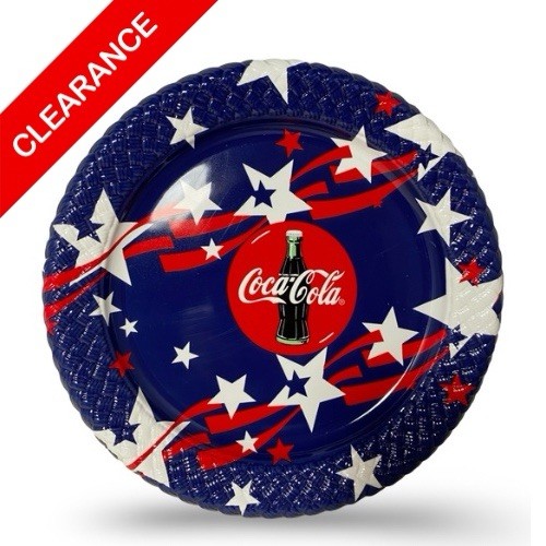 NEW VTG Coca-Cola Patriotic Plate Red White Blue Stars 11\
