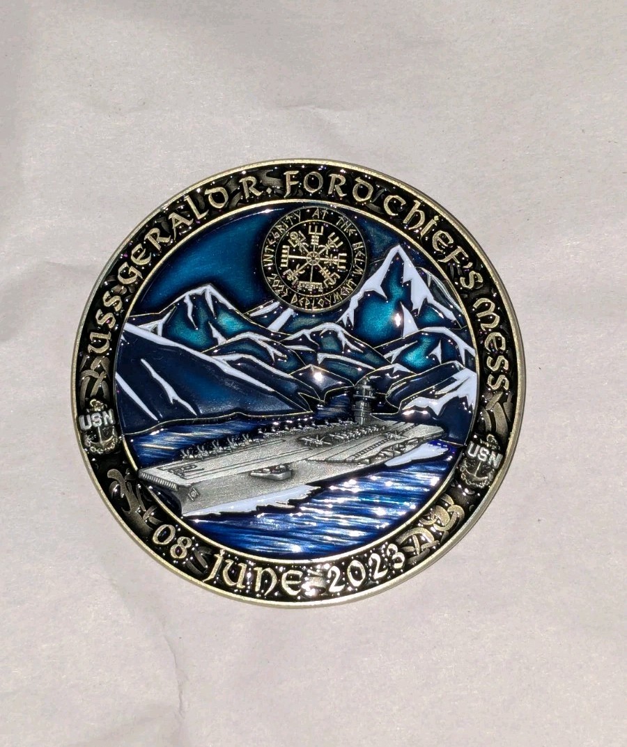 USS Gerald R. Ford CVN 78 US Navy Aircraft Carrier Challenge Coin