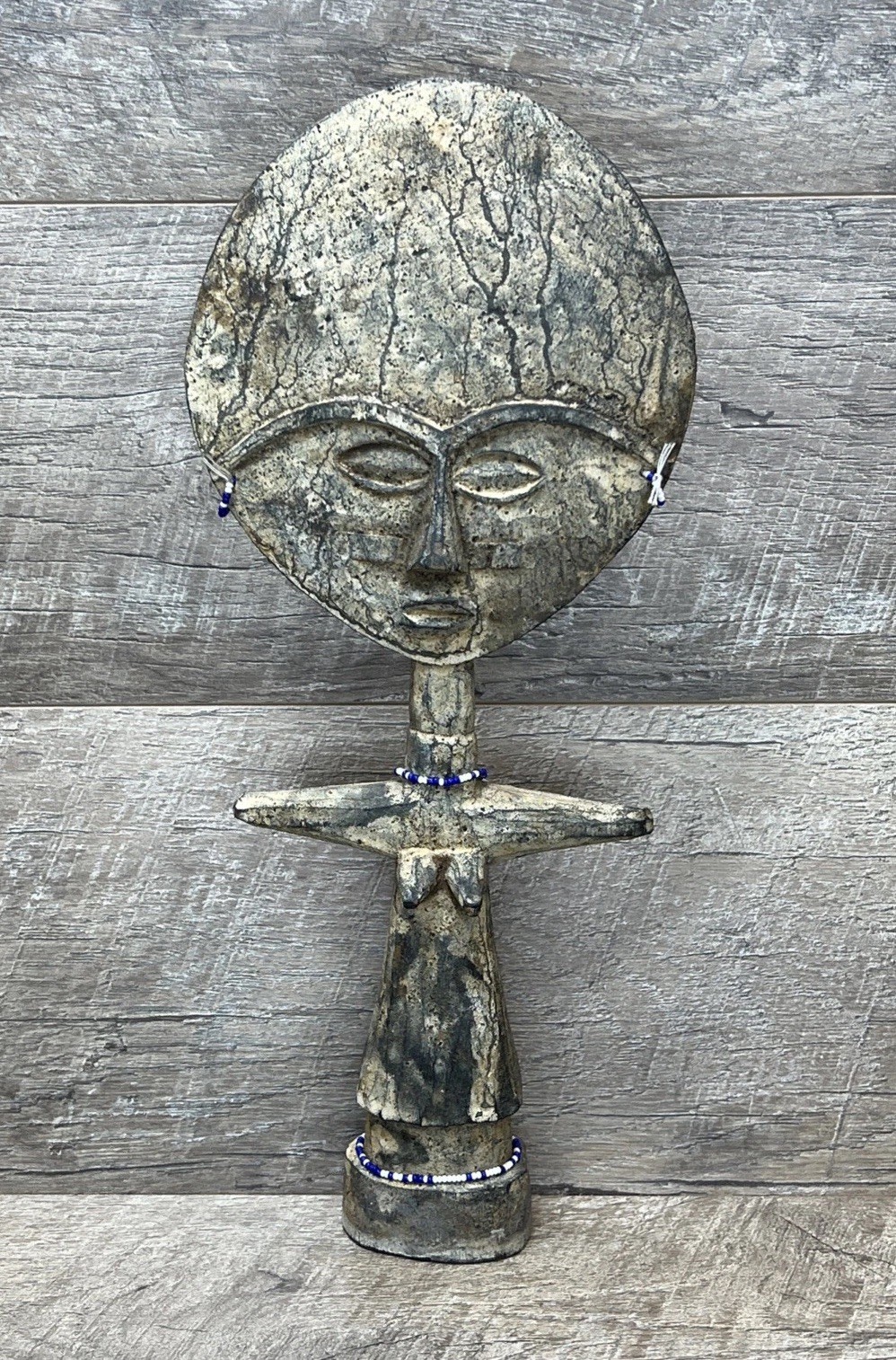 Vintage Hand Carved Wooden Akuaba Ashanti Fertility Doll From Ghana