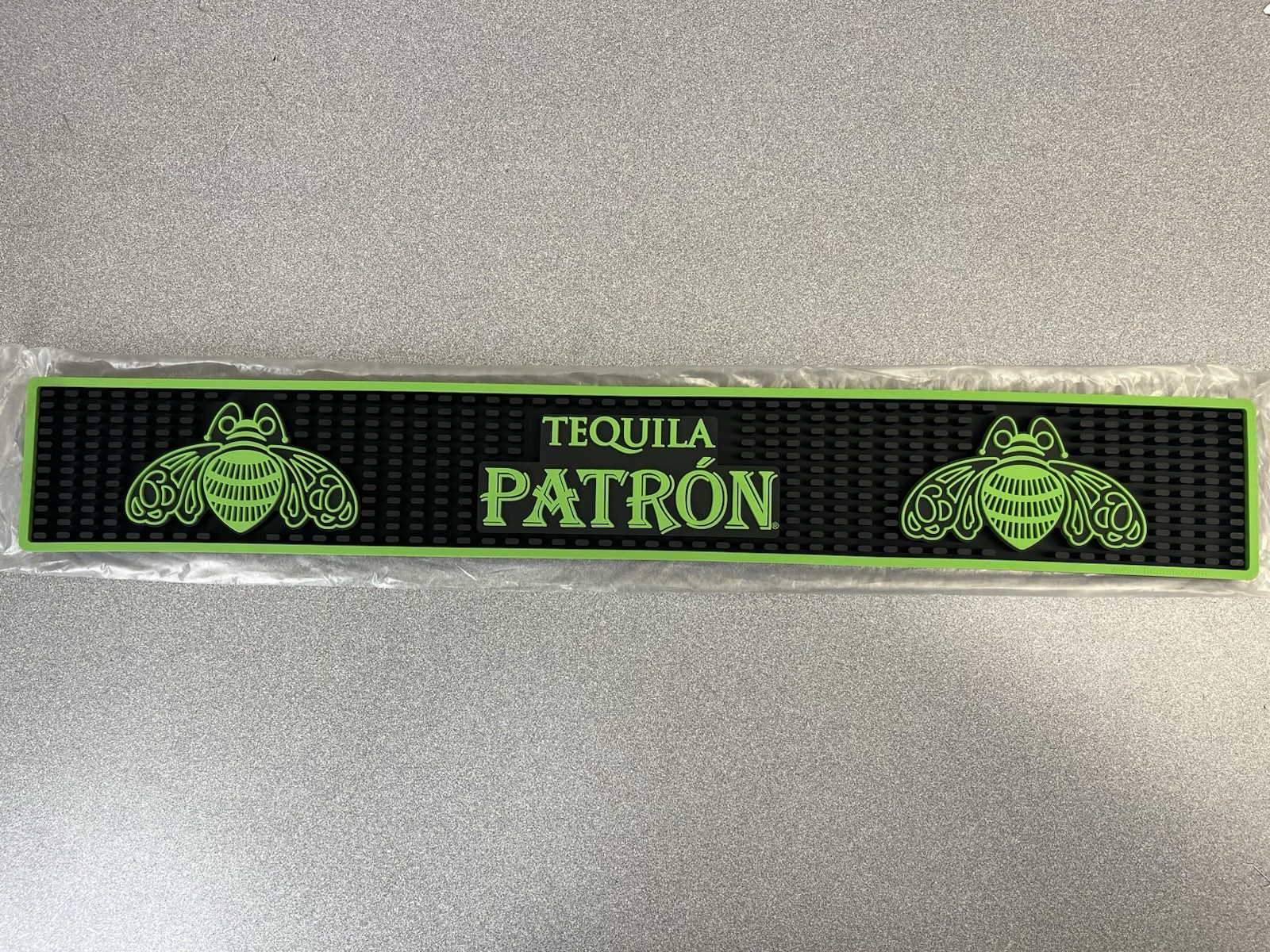 New Patron Tequila Bar Silicon Mat 2 Ft - Black & Lime Green