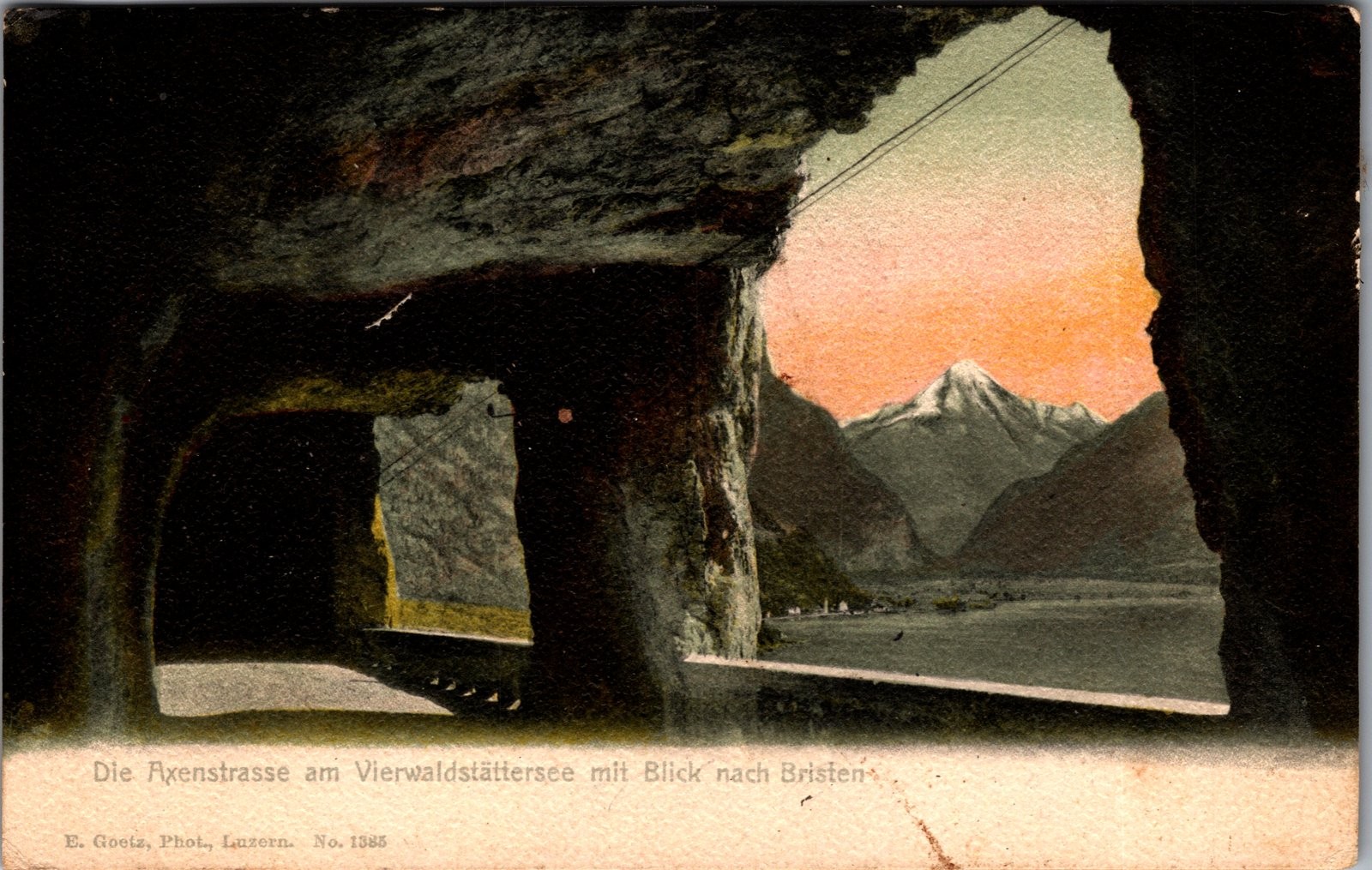 1905 Axenstrasse Lake Lucerne Switzerland Swiss Postcard E. Goetz Phot.