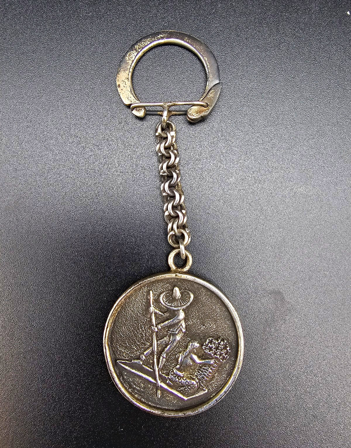 Vintage Taxco Sterling Silver Mermaid Keychain Mexico La Sirena Eagle 23 15.54g