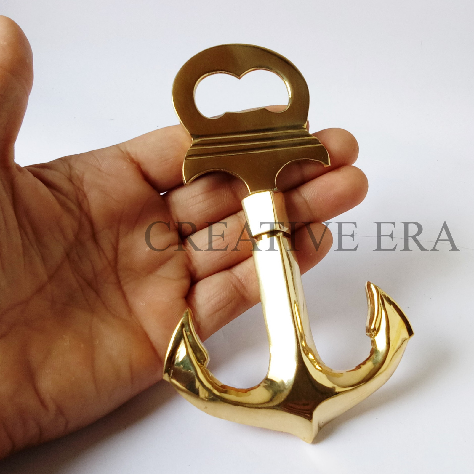 SOLID BRASS ANCHOR BOTTLE OPENER HANDMADE NAUTICAL DECOR CHRISTMAS GIFT
