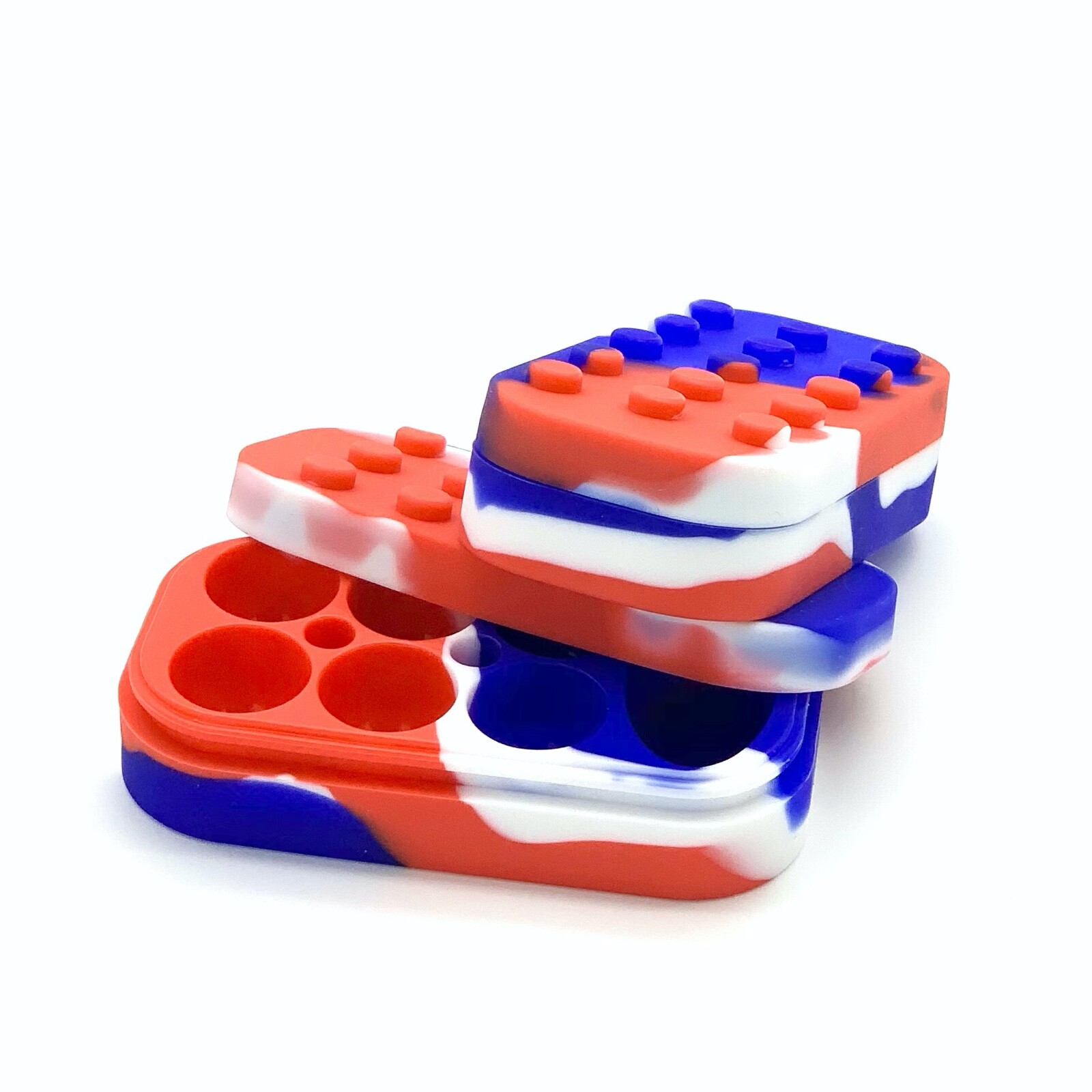 2x Pack Divided 34ml Silicone Container Lego Food-Grade Silicone *LARGE*
