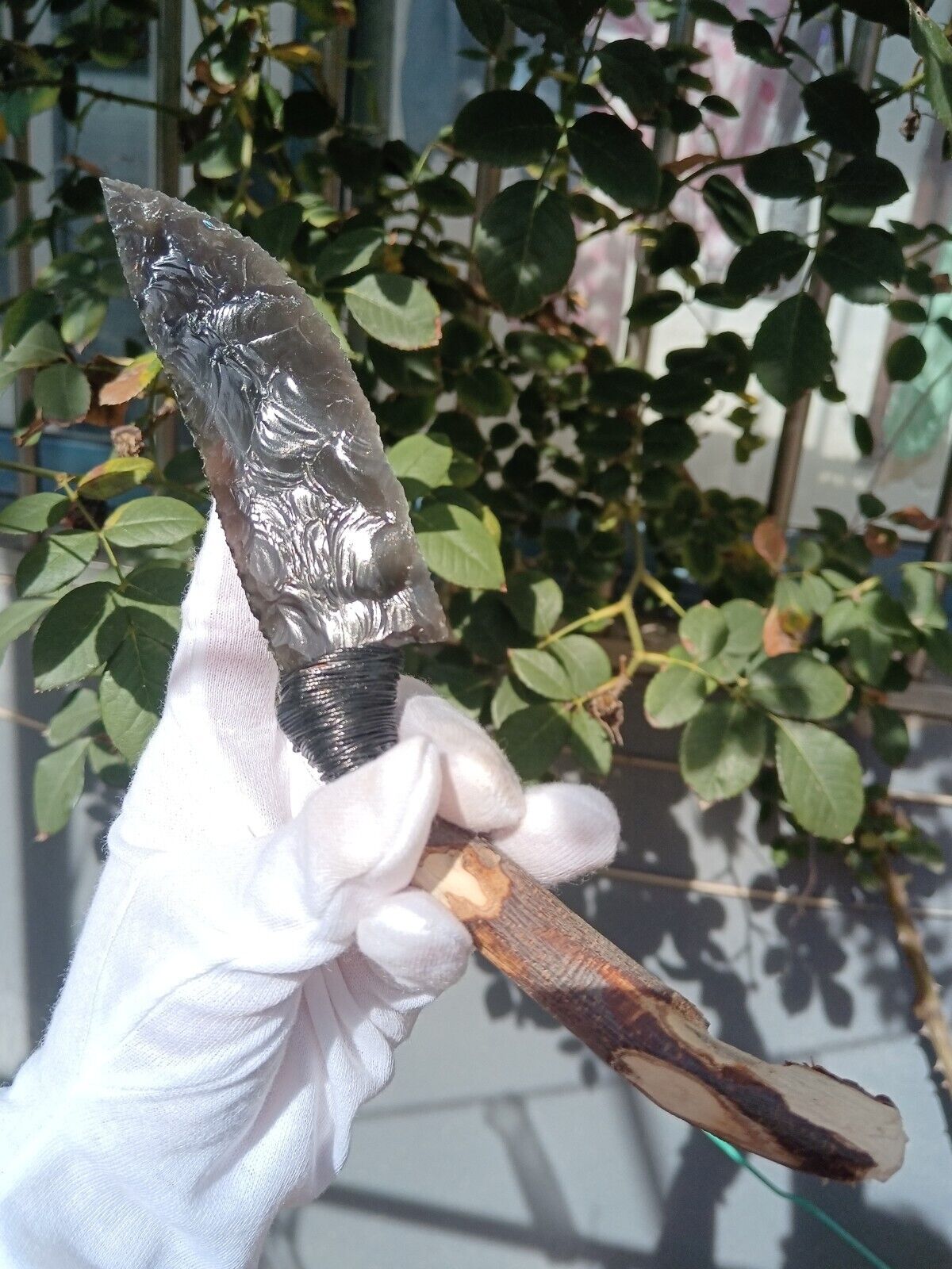 61g Natural Hand Carved Colorful Obsidian Knife Dagger DIY Crystal Healing