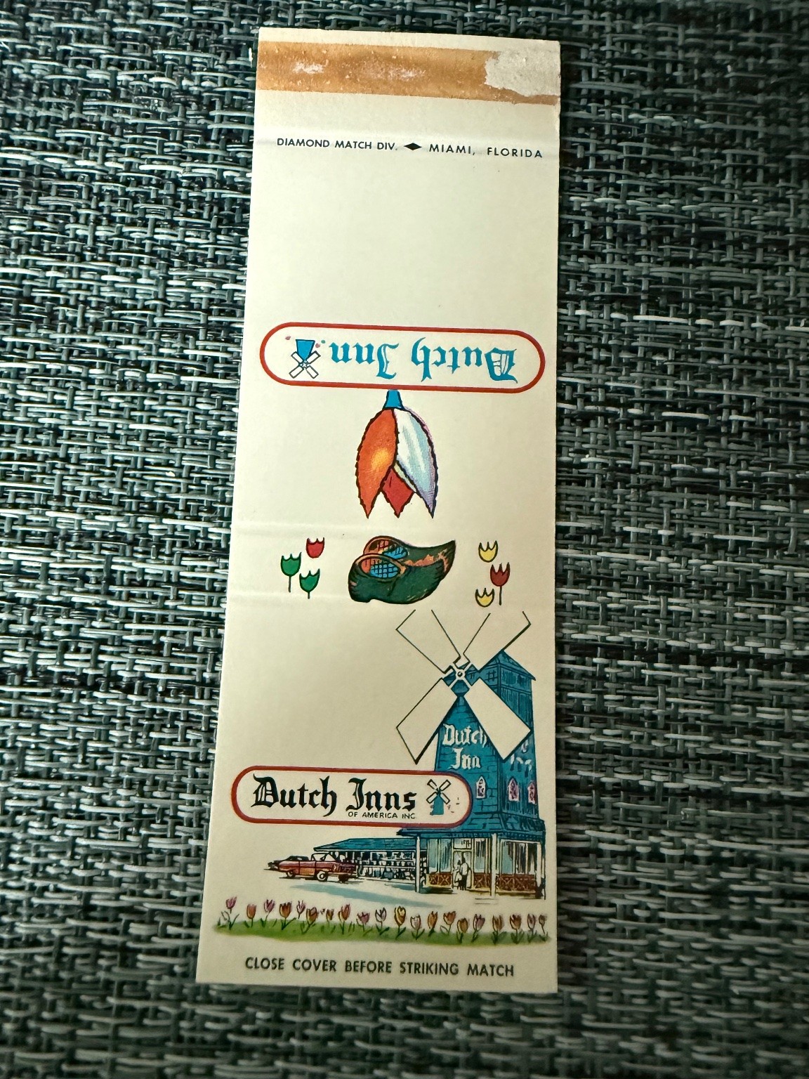 Vintage Dutch Inn Miami Florida Matchbook Diamond Match Div. Advertising