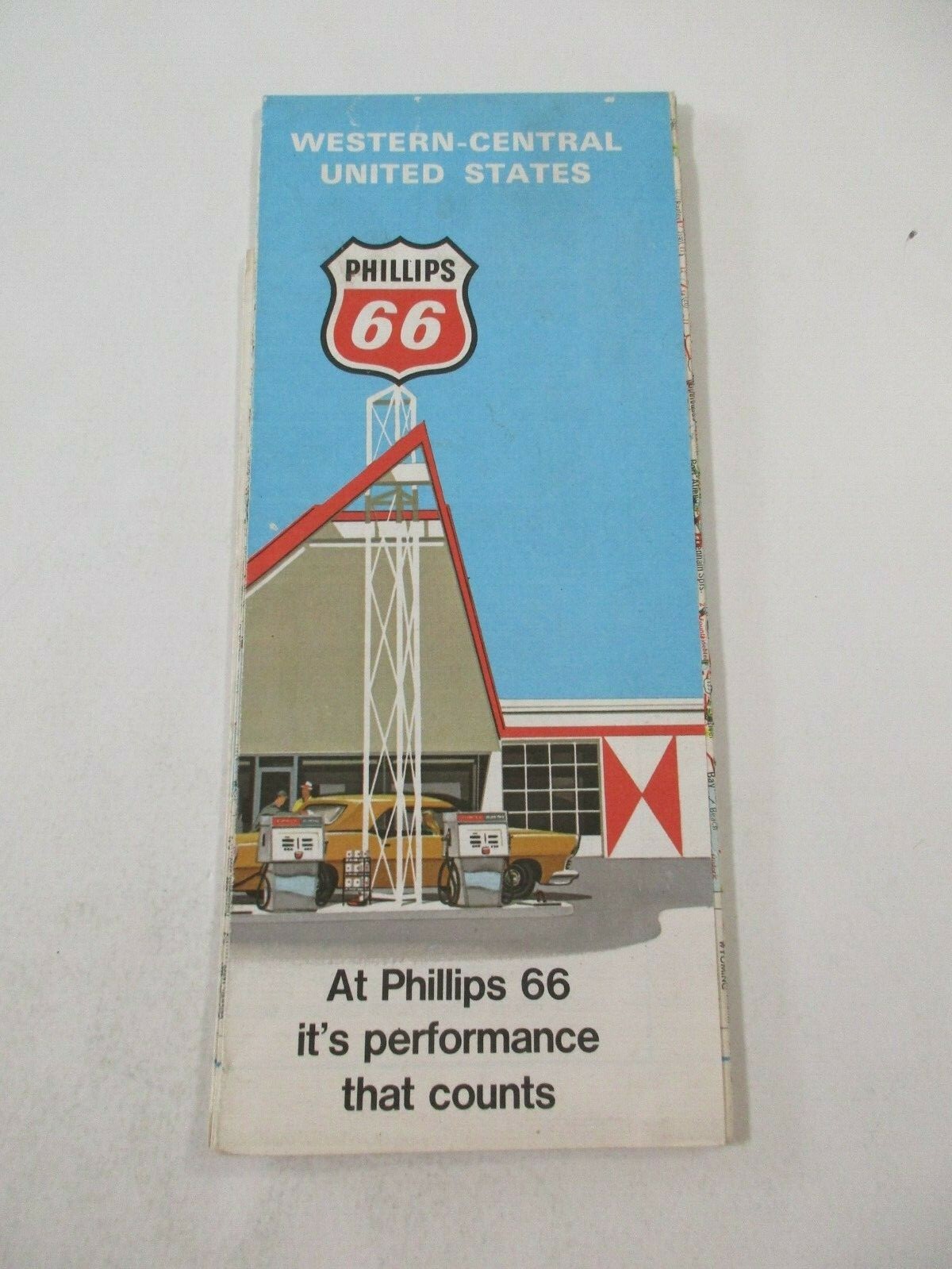 Vintage 1971 Phillips 66 Western Central United States Travel Road Map-Box 33
