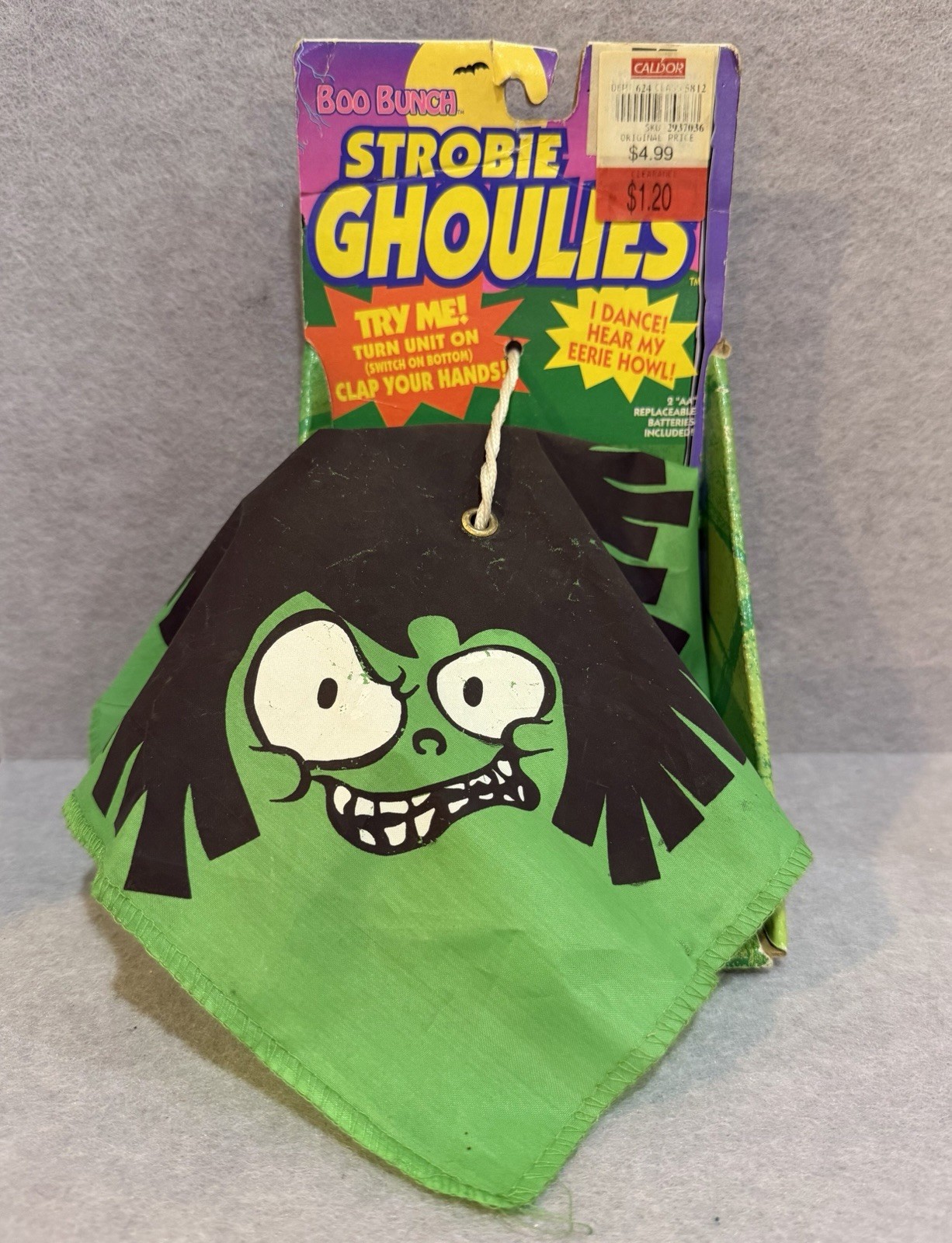 Vtg 1993 Trendmasters Boo Bunch Strobe Ghoulies Green Monster Hanging Decoration