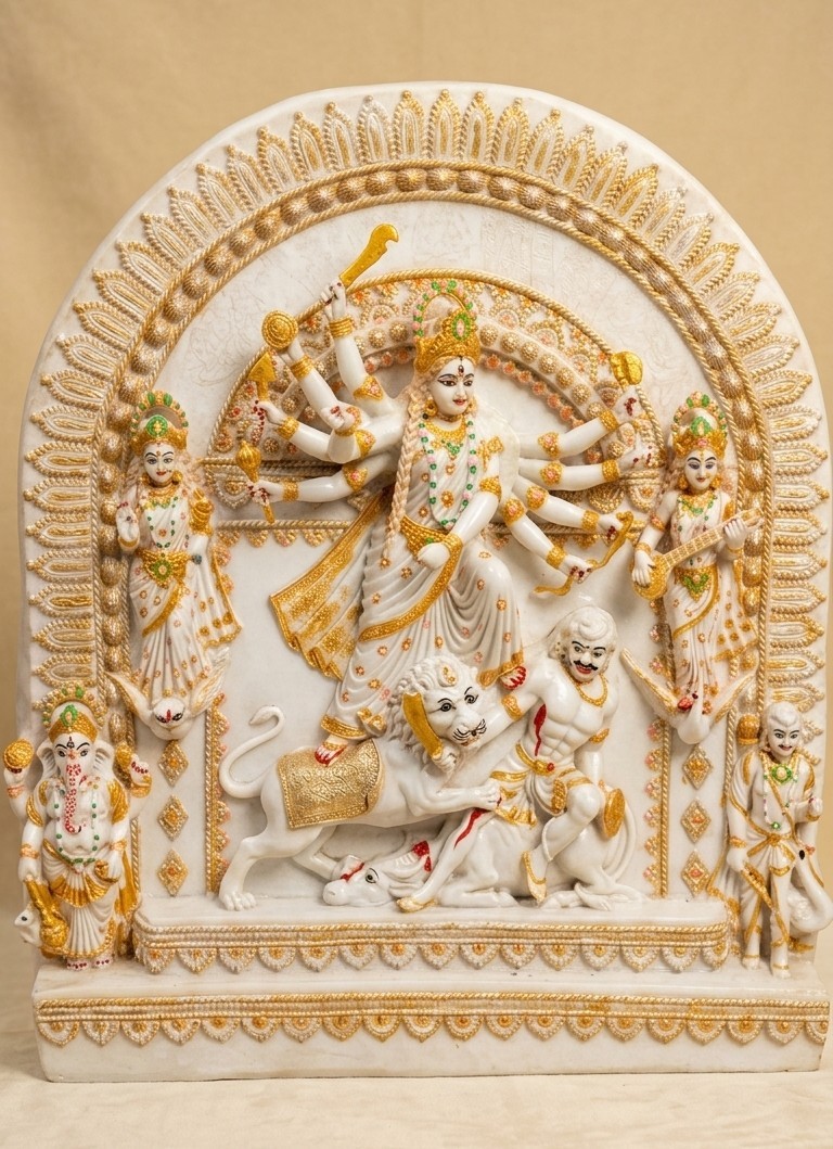 24 Inch Durga Murti, Big Size Durga, Durga Full Family, Durga Statue, Maa Durga