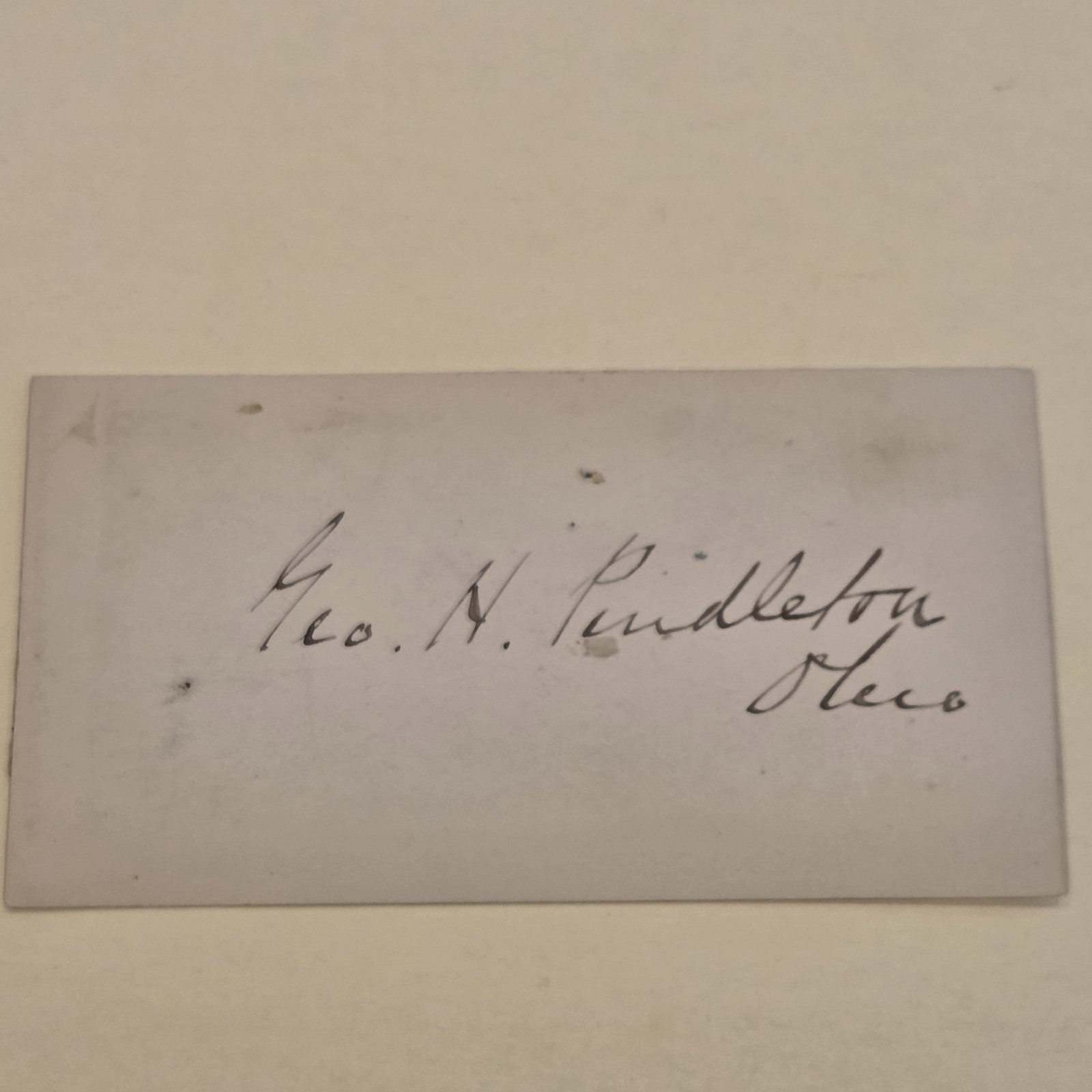 George H Pendleton Signed Autograph Vice President Nominee Vs Abraham Lincoln