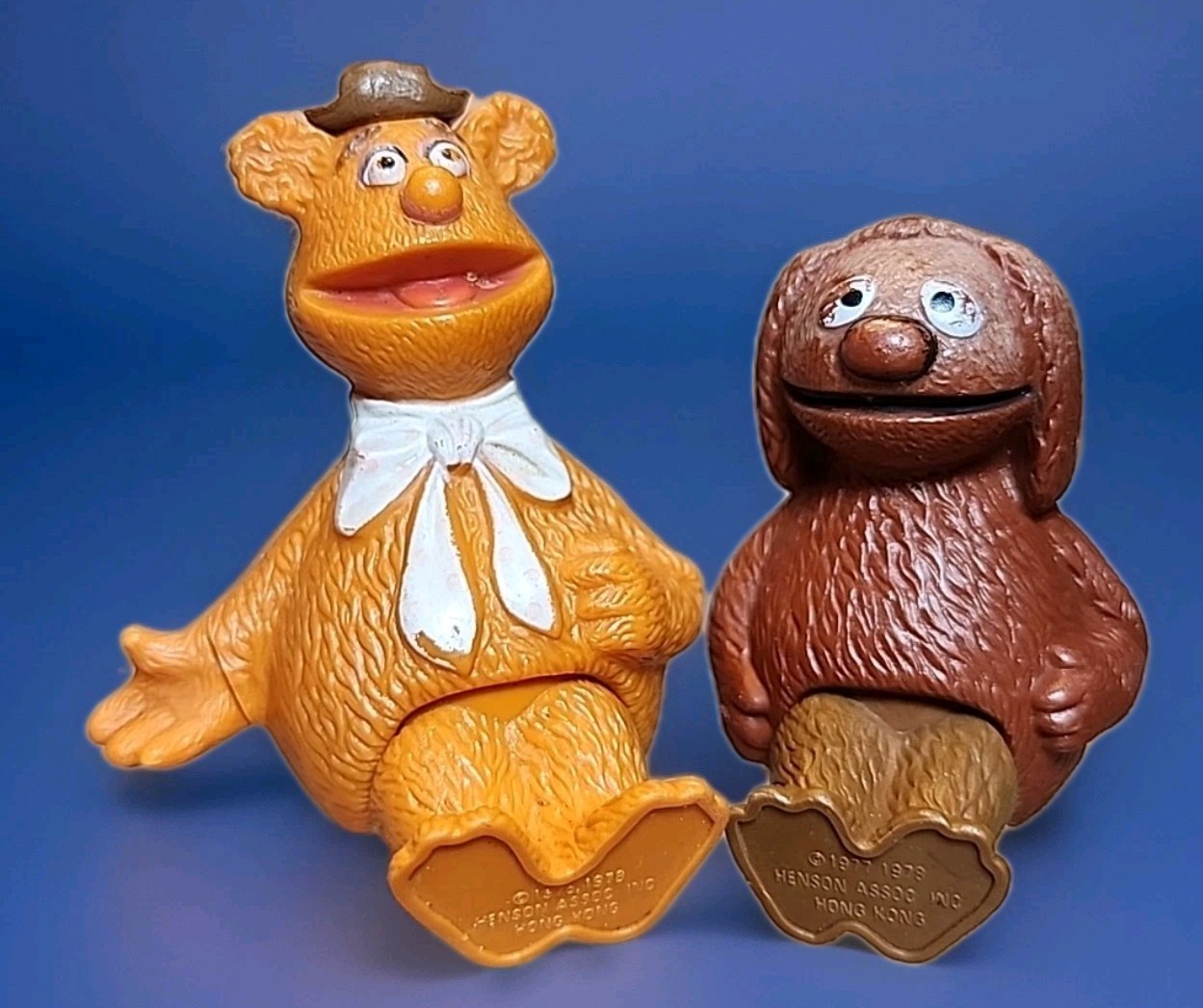 Vintage Muppets Fozzie Bear Figure & Rowlf 1978 - Jim Henson