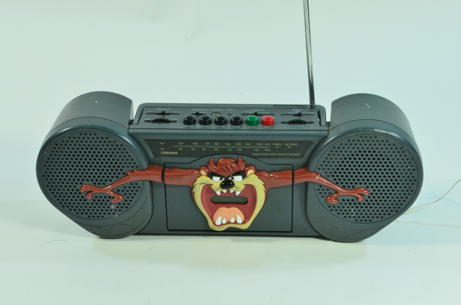 Vintage Toshiba Looney Tunes Taz Boombox Radio Cassette Player RT-410 TAZ 90\'s