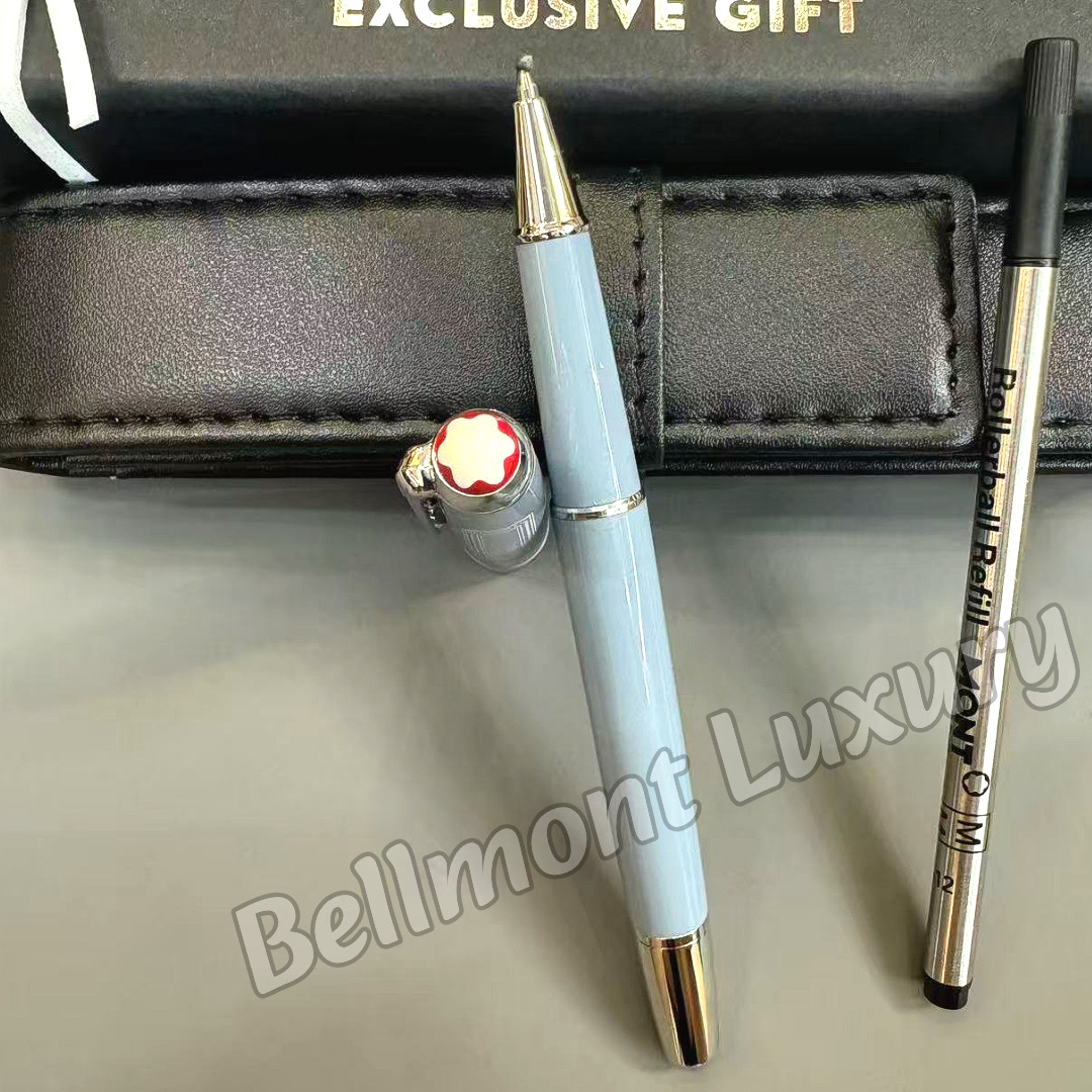 MONTBLANC Meisterstück Light Blue Rollerball Pen Luxury Writing Gift Pouch