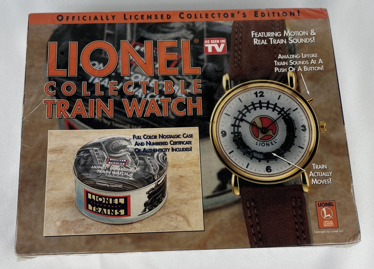 Vintage Sealed Lionel Train Watch Sounds Collector Edition Telebrands Tin