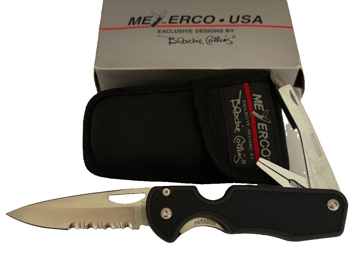 Meyerco Blackie Collins MCPARAS Serrated Tactical Knife Seki Japan w/ Box
