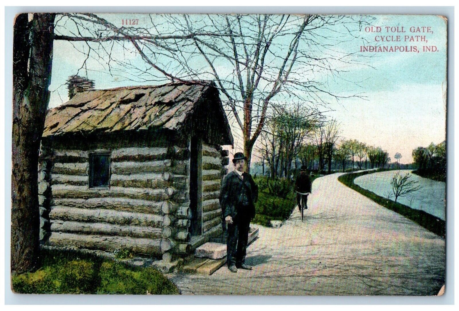 c1910 Old Toll Gate Cycle Path Indianapolis Indiana IN Vintage Antique Postcard