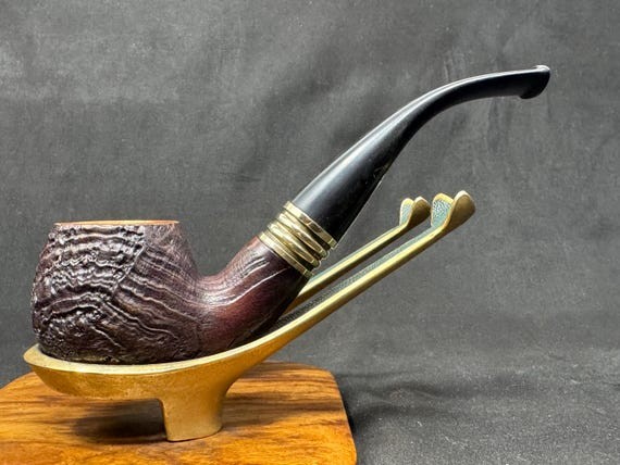 Italian Estate CERTOCA Bent Sandblast Apple 9mm Tobacco Smoking Pipe.SKU-067