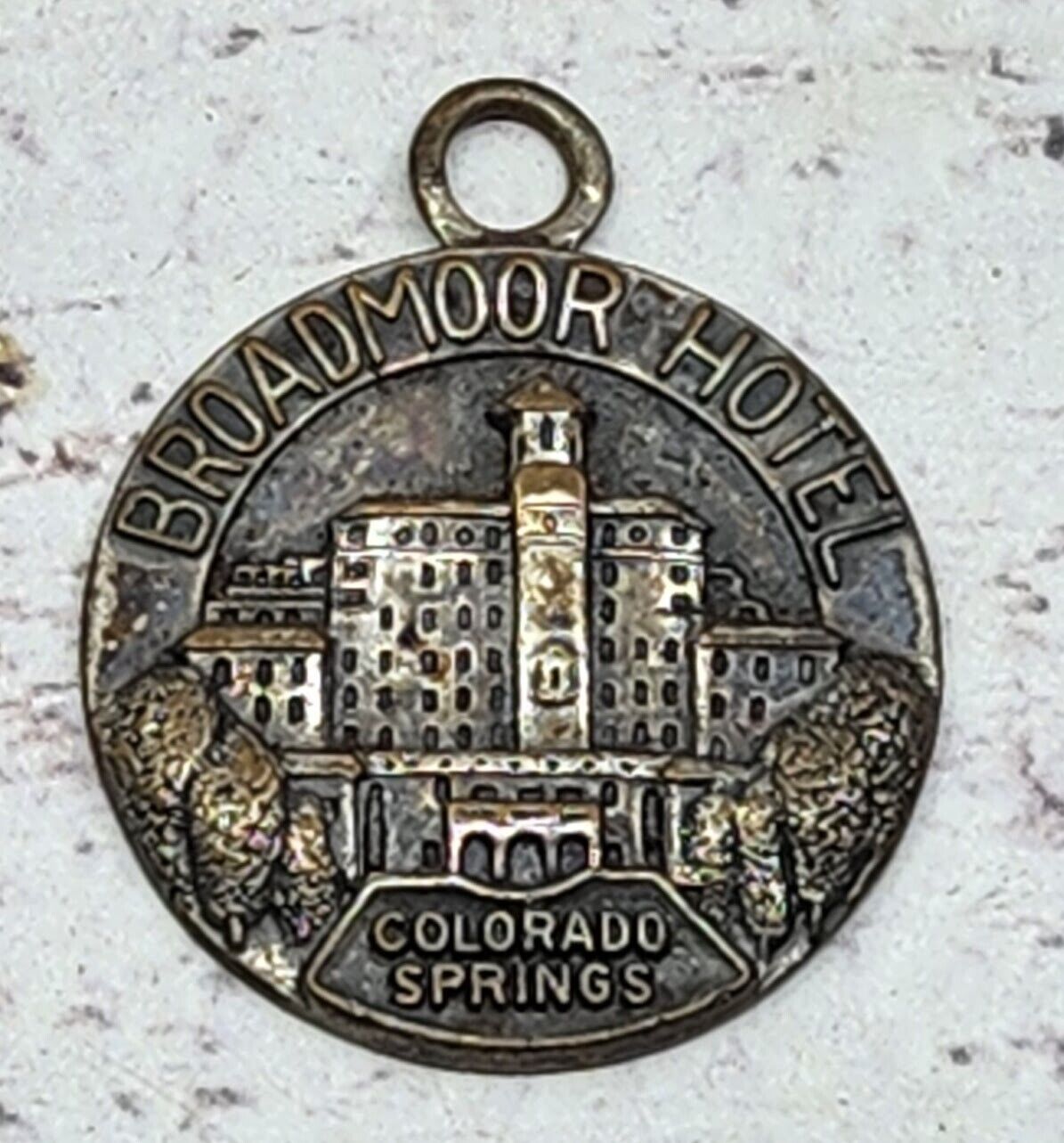Vintage Broadmoor Hotel Colorado Springs Keychain Pendant Bates & Klinke
